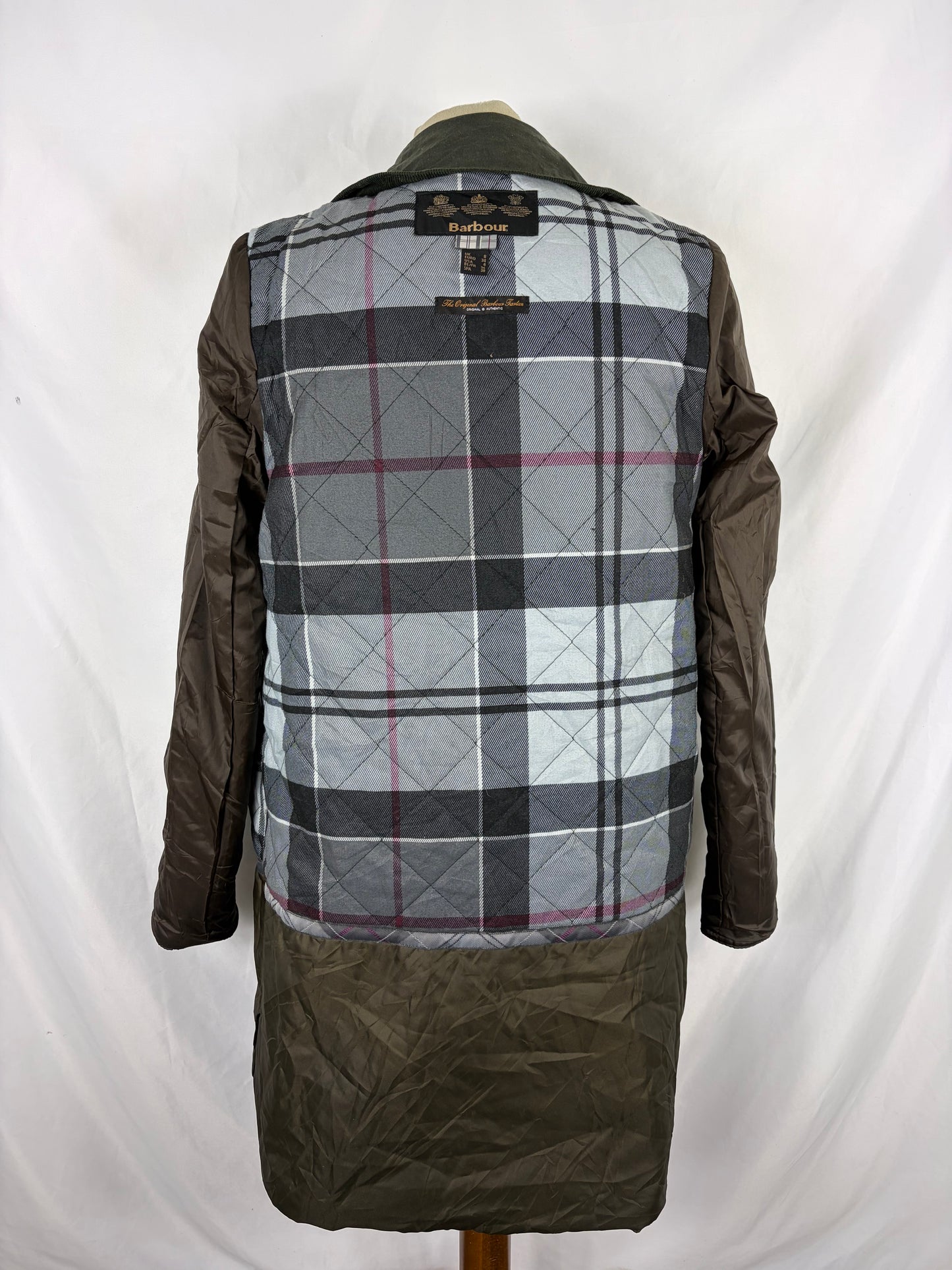 Giacca Barbour cerata da donna verde UK8 Xsmall -Lady Green wax Beresford Jacket size UK 8