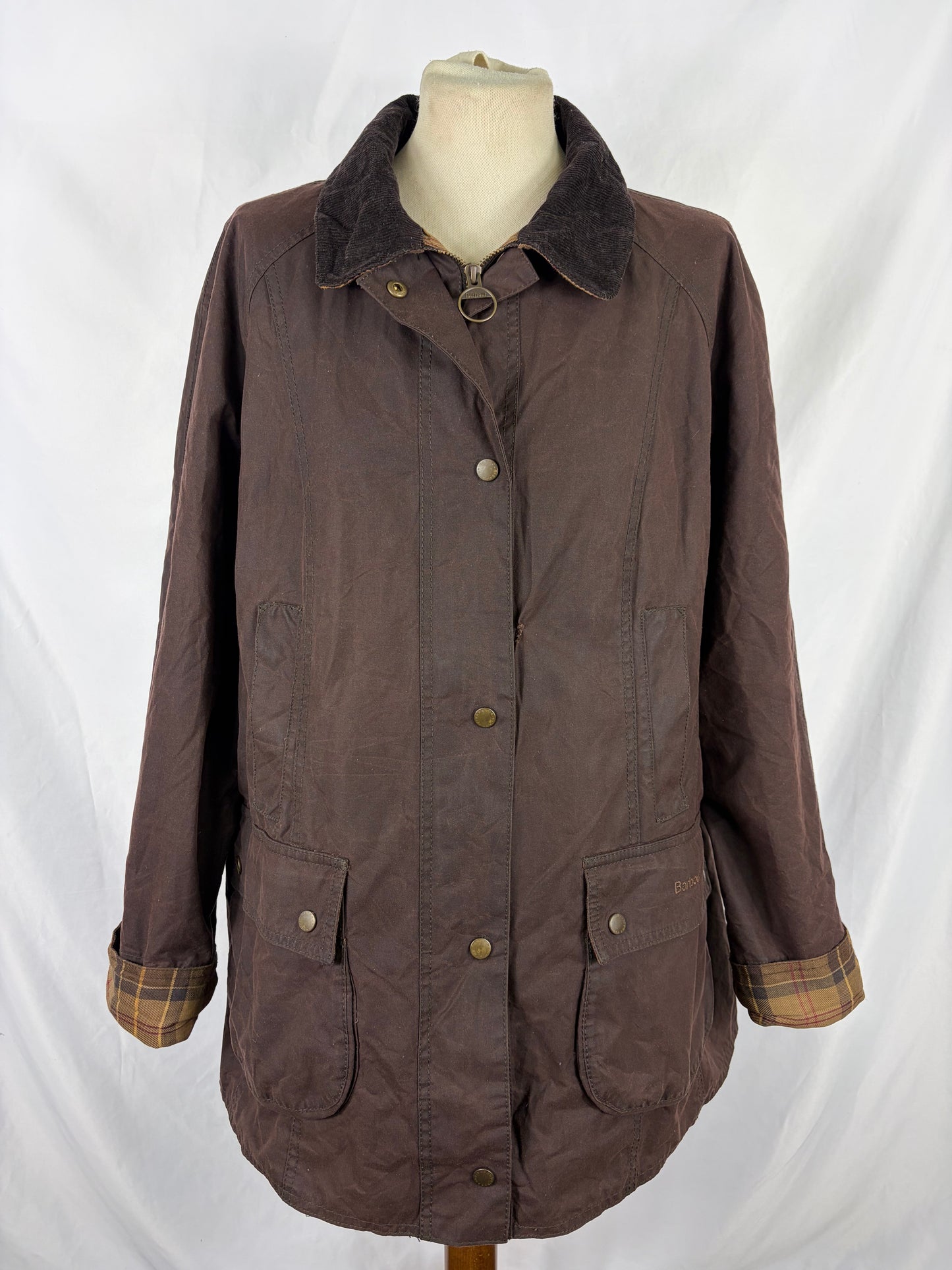 Giacca Barbour marrone Beadnell Uk 18 tg.48 -Brown Beadnell Wax jacket Size uk18