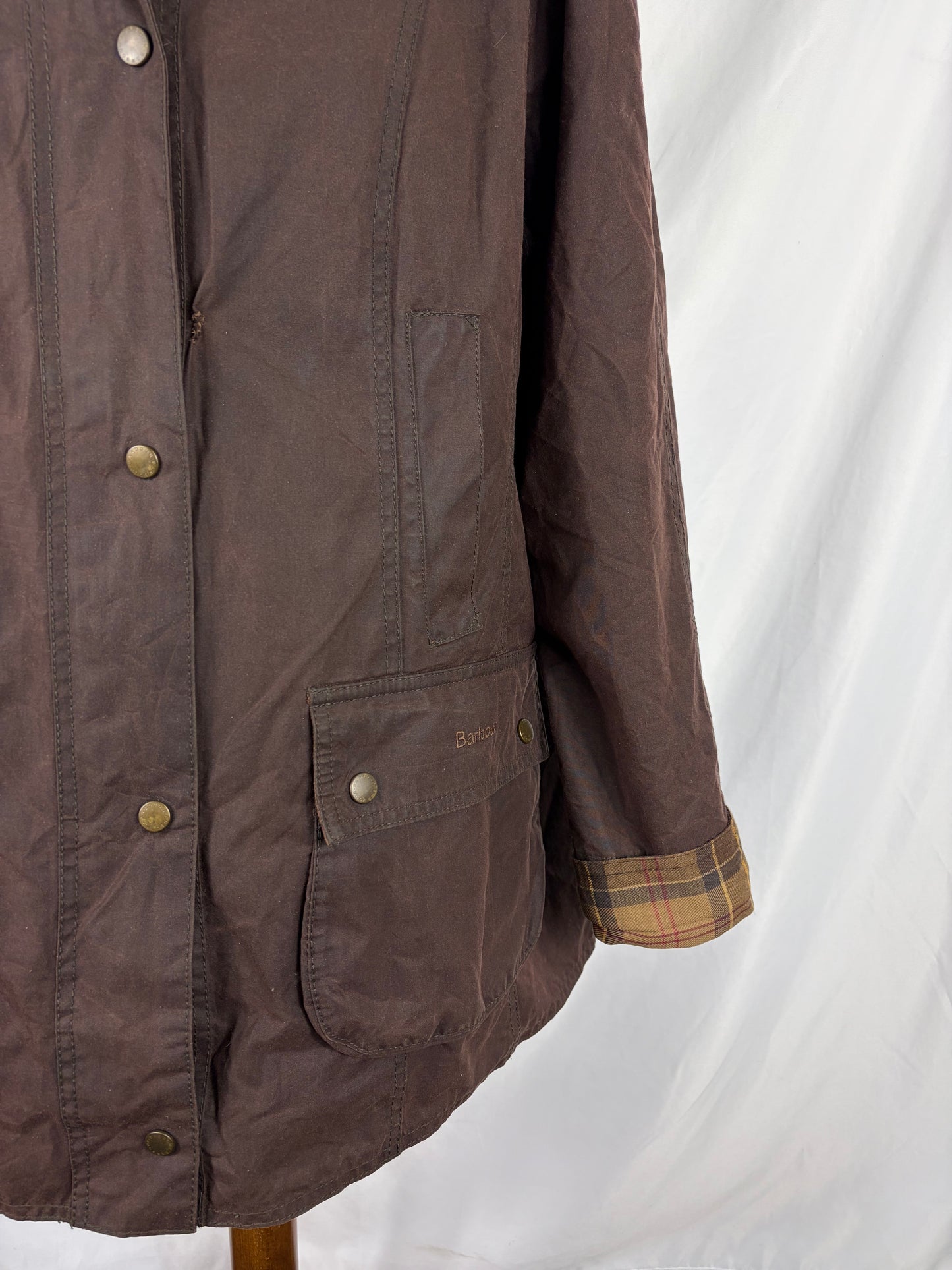 Giacca Barbour marrone Beadnell Uk 18 tg.48 -Brown Beadnell Wax jacket Size uk18