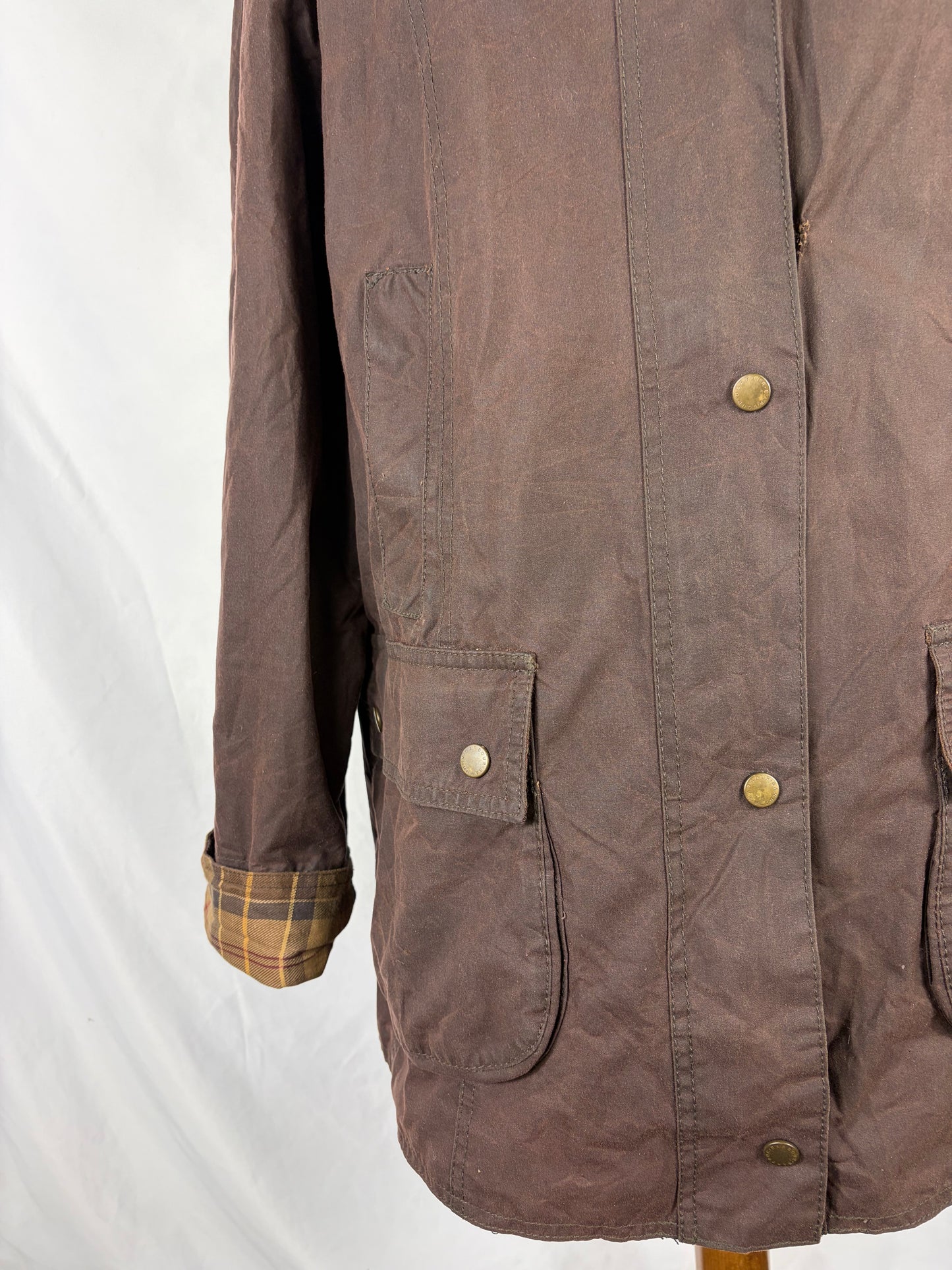 Giacca Barbour marrone Beadnell Uk 18 tg.48 -Brown Beadnell Wax jacket Size uk18