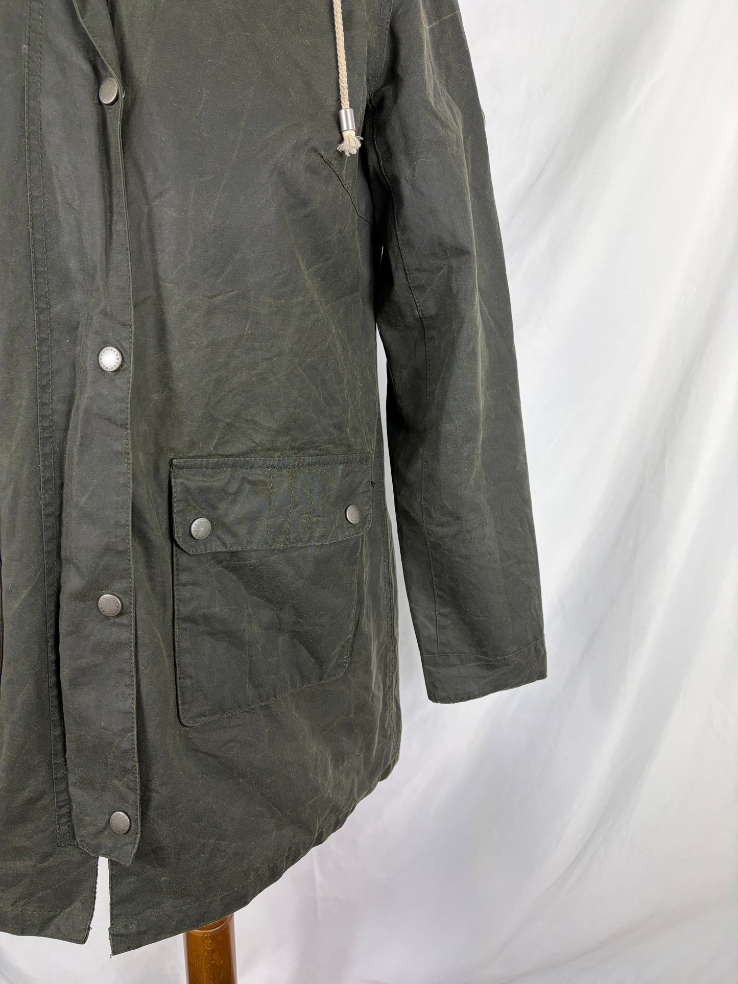 Giacca Barbour verde cerata da donna Uk 10 tg.40 -Green Whitmore Wax jacket Size uk10 Small