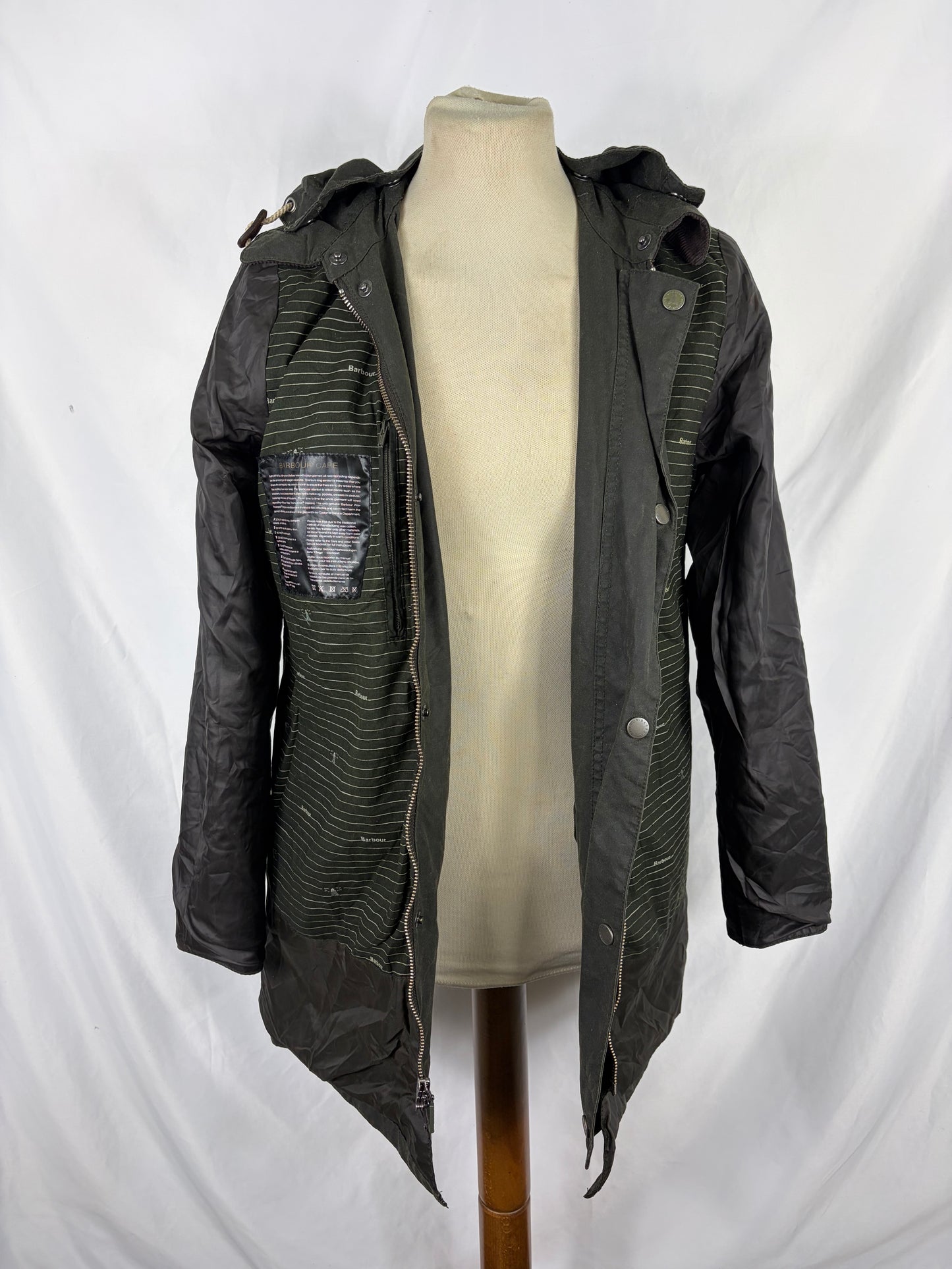 Giacca Barbour verde cerata da donna Uk 10 tg.40 -Green Whitmore Wax jacket Size uk10 Small