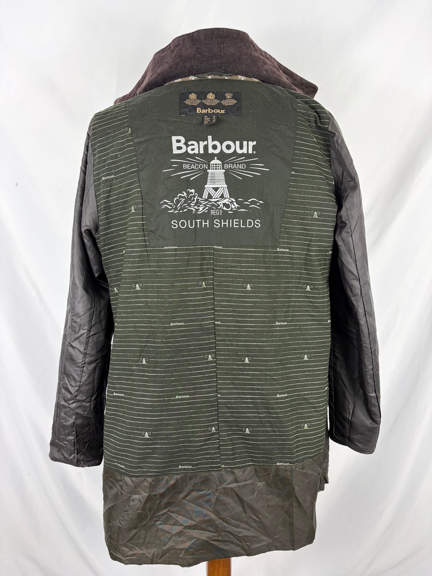 Giacca Barbour verde cerata da donna Uk 10 tg.40 -Green Whitmore Wax jacket Size uk10 Small
