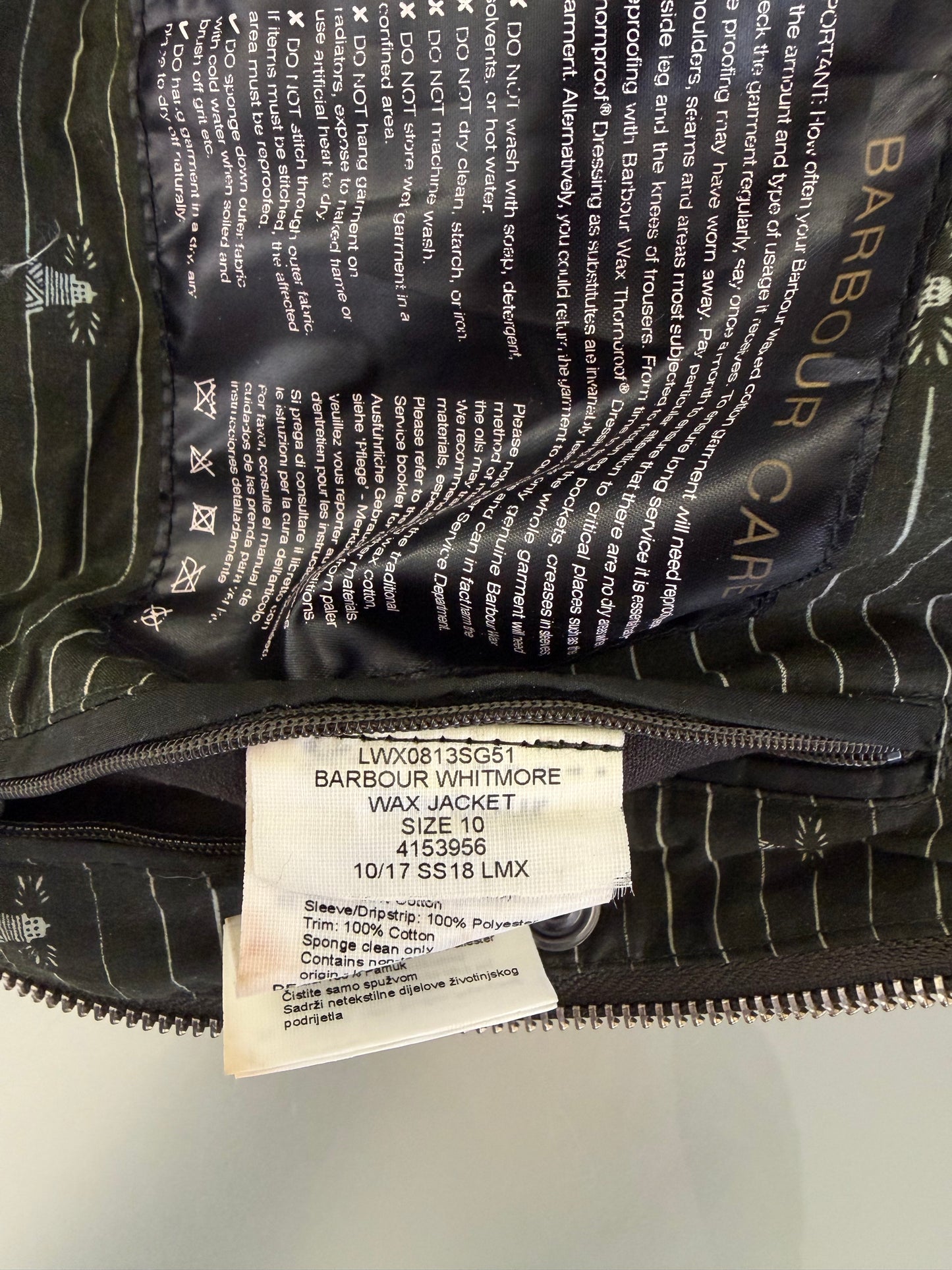 Giacca Barbour verde cerata da donna Uk 10 tg.40 -Green Whitmore Wax jacket Size uk10 Small