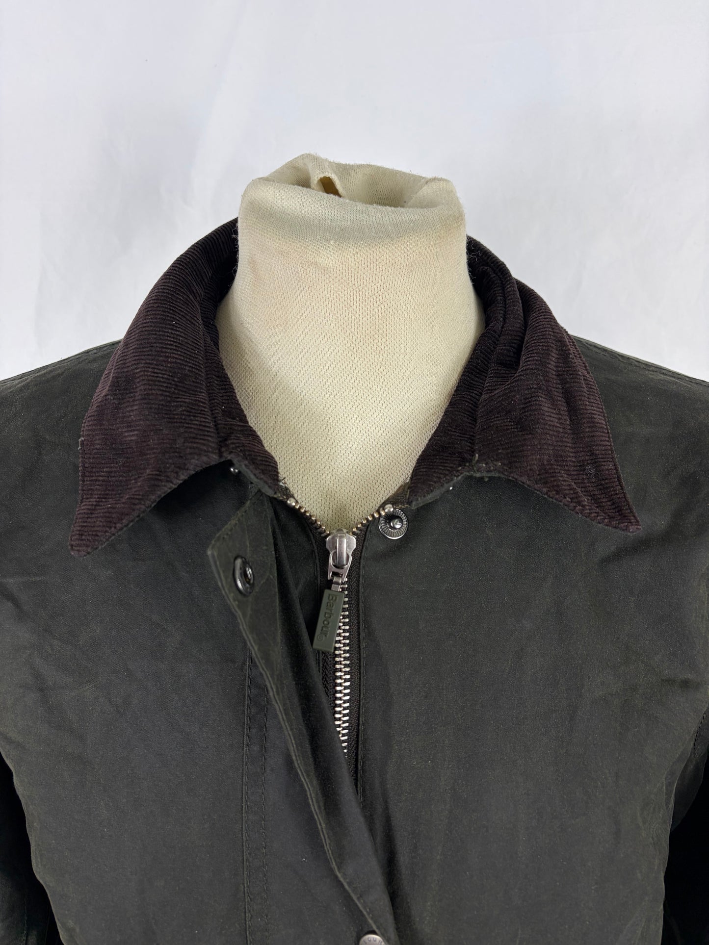 Giacca Barbour verde cerata da donna Uk 10 tg.40 -Green Whitmore Wax jacket Size uk10 Small
