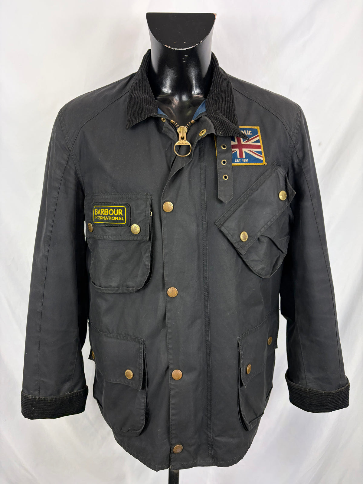 Giacca Barbour International Union Jack Medium- Black International Union Jacket Jacket Size M