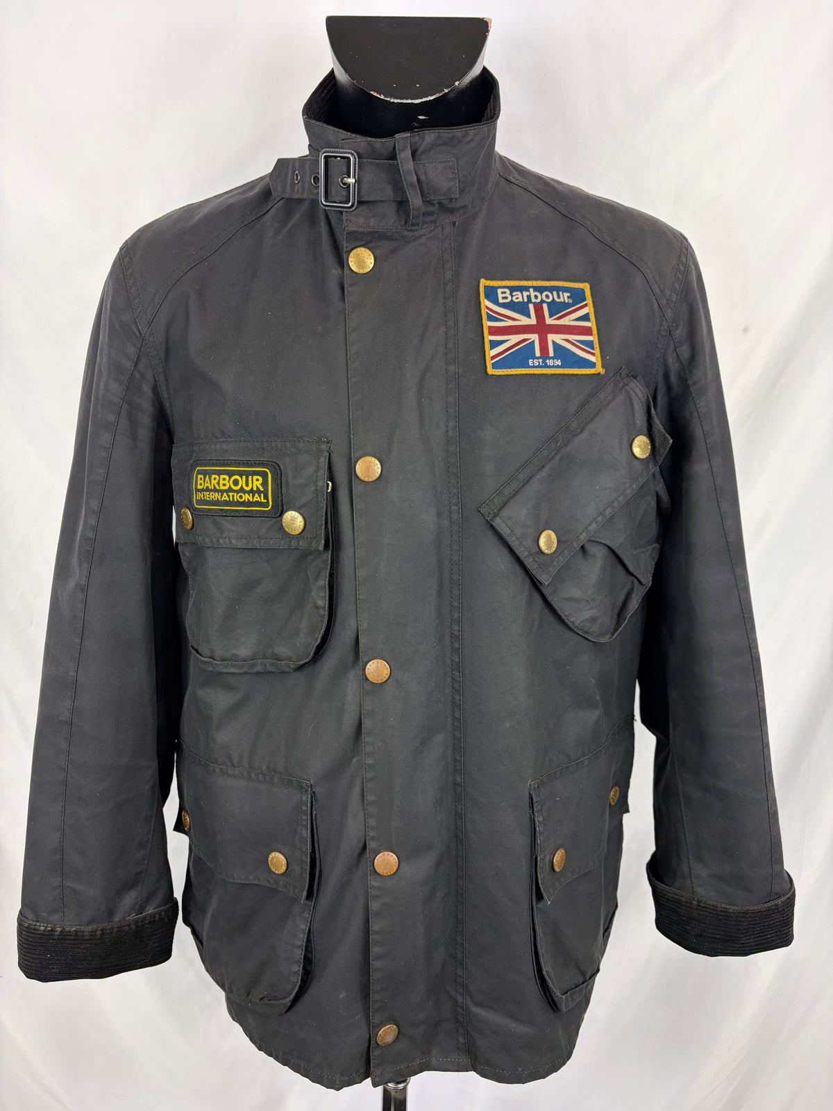 Giacca Barbour International Union Jack Medium- Black International Union Jacket Jacket Size M