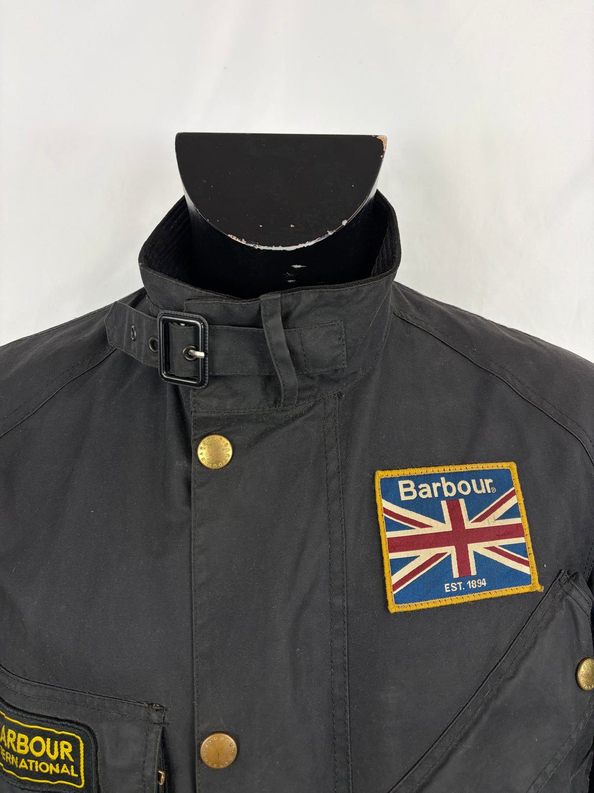 Giacca Barbour International Union Jack Medium- Black International Union Jacket Jacket Size M