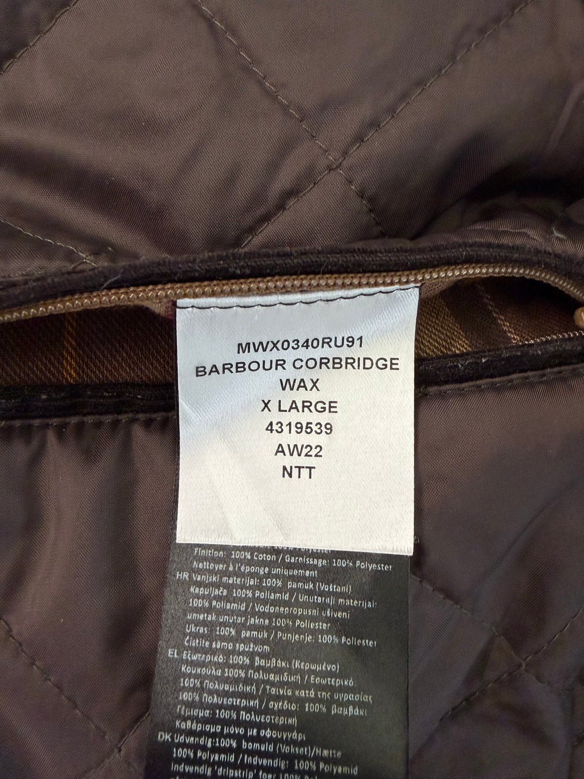 Barbour Giacca Uomo Corbridge Marrone XLarge Man Brown Waxed Corbridge Jacket Size XLarge