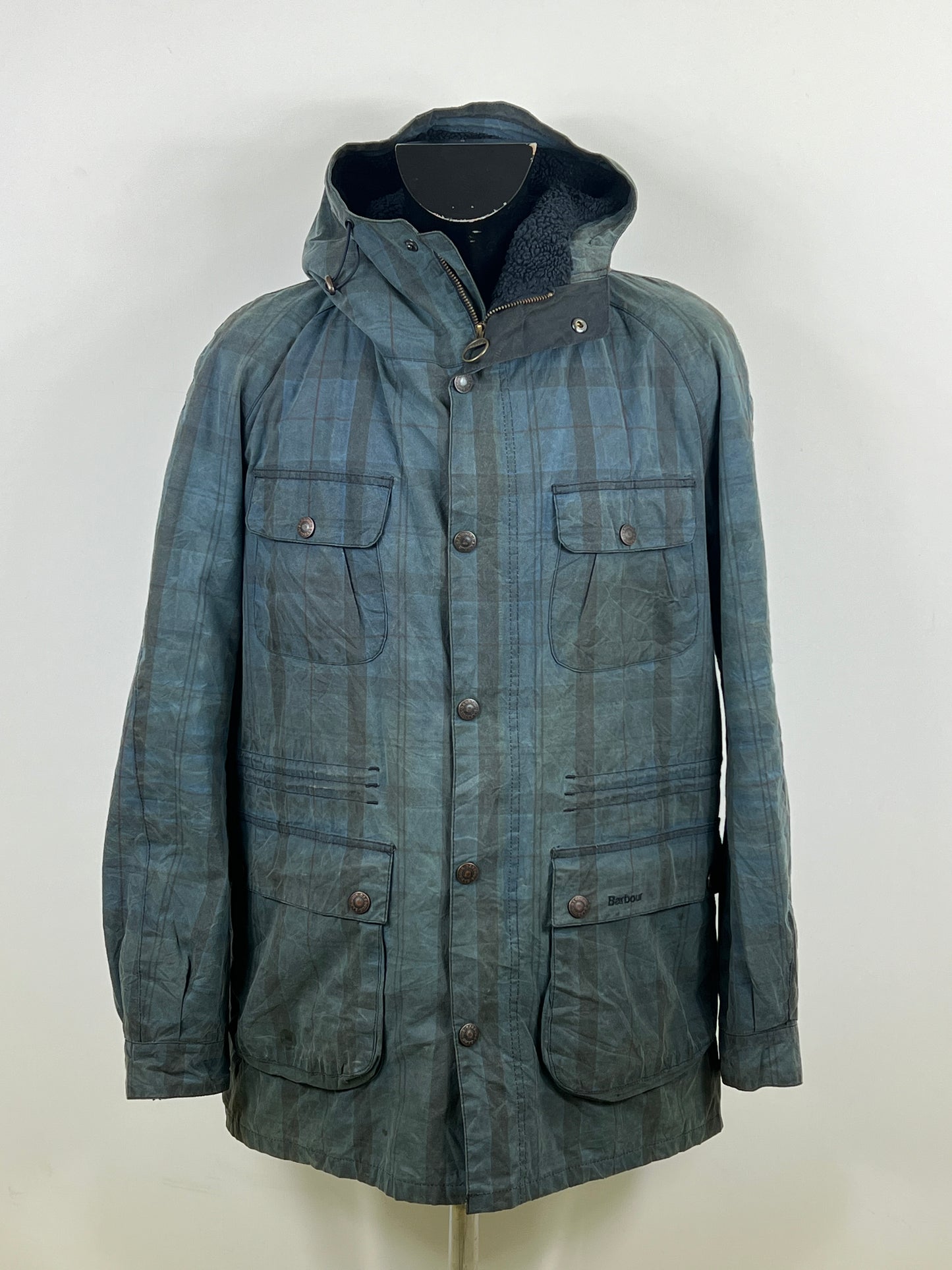 Parka Barbour da uomo Blundel blu XLarge - Man wax Blue Blundel Wax jacket size XL