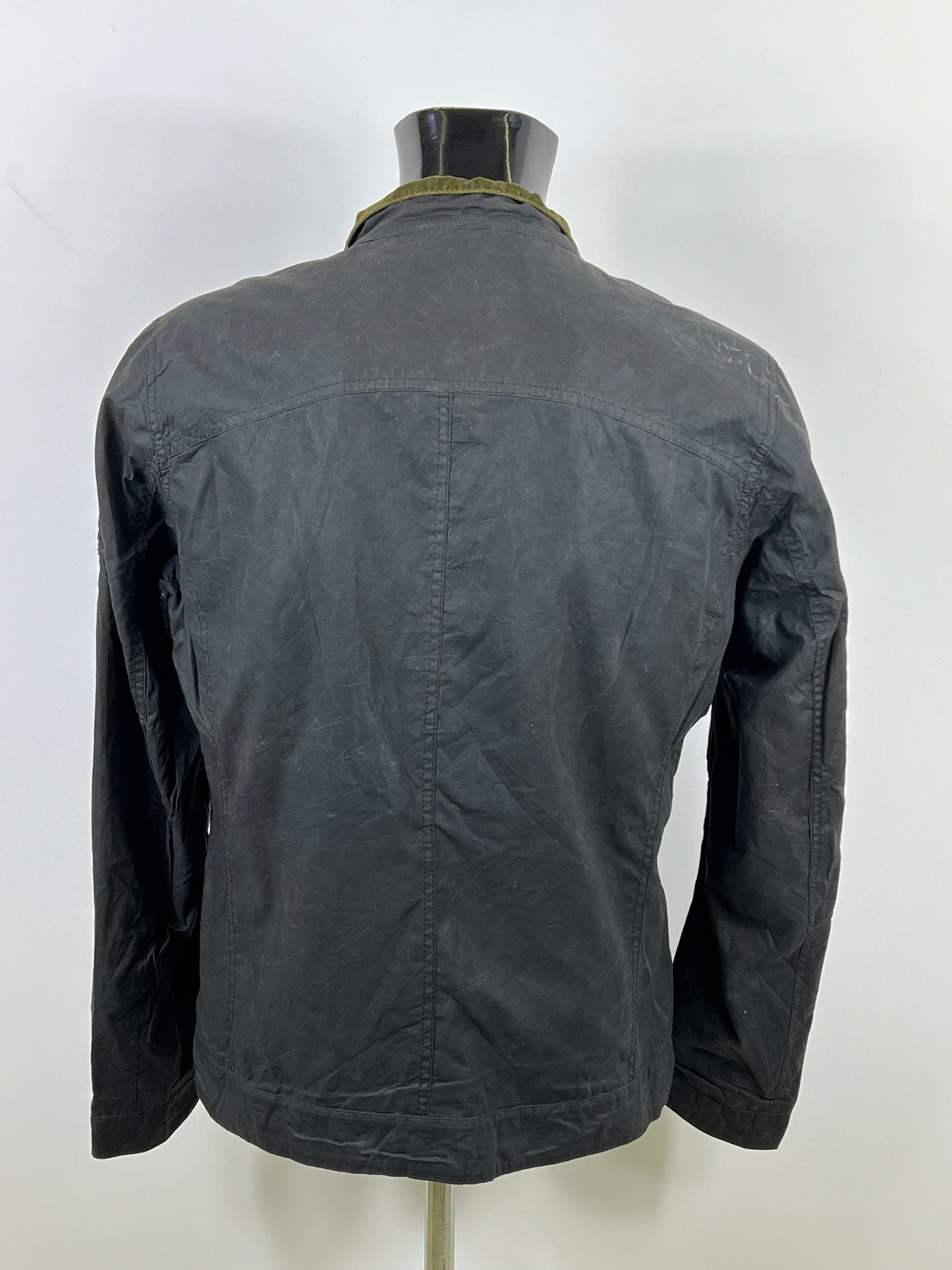 Giacca Barbour International corta da Uomo Nera Large Man Black Through waxed Jacket L
