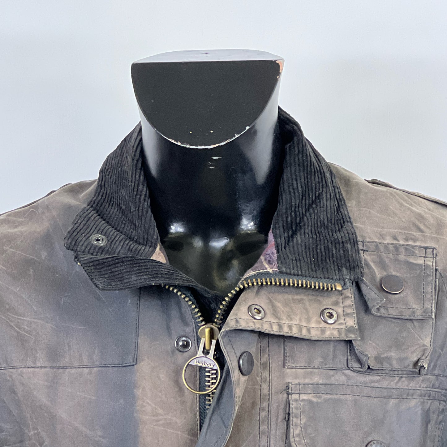 RARA Barbour Giacca Cowen Commando Grigio c36/91 cm Grey wax Man Jacket size S