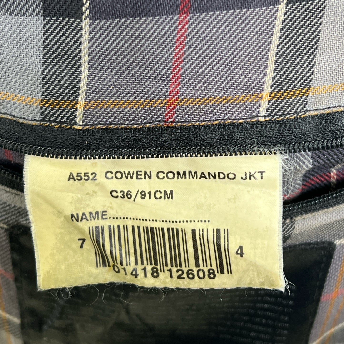 RARA Barbour Giacca Cowen Commando Grigio c36/91 cm Grey wax Man Jacket size S