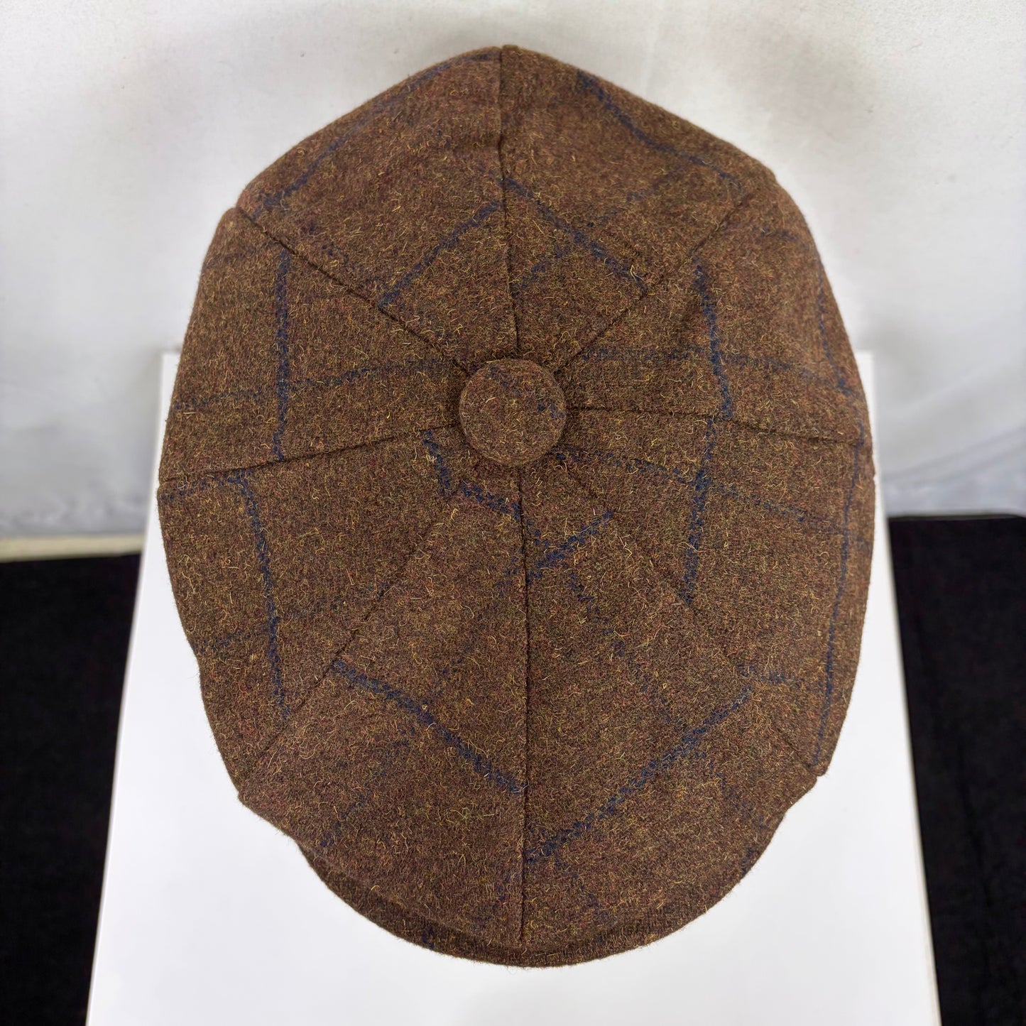 Coppola nuova inglese in lana a otto spicchi marrone in tweed  - Eight panel tweed brown baker boy cap size one