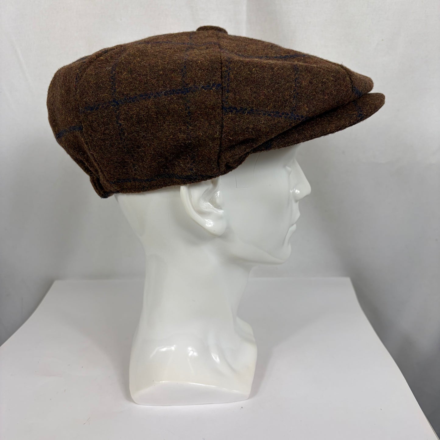 Coppola nuova inglese in lana a otto spicchi marrone in tweed  - Eight panel tweed brown baker boy cap size one