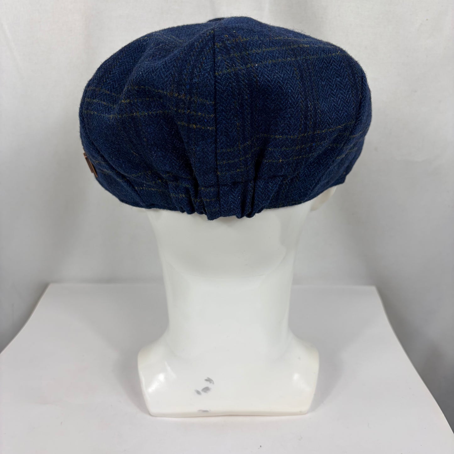 Coppola nuova inglese in lana a otto spicchi blu in tweed - Blue Eight panel tweed baker boy cap size one