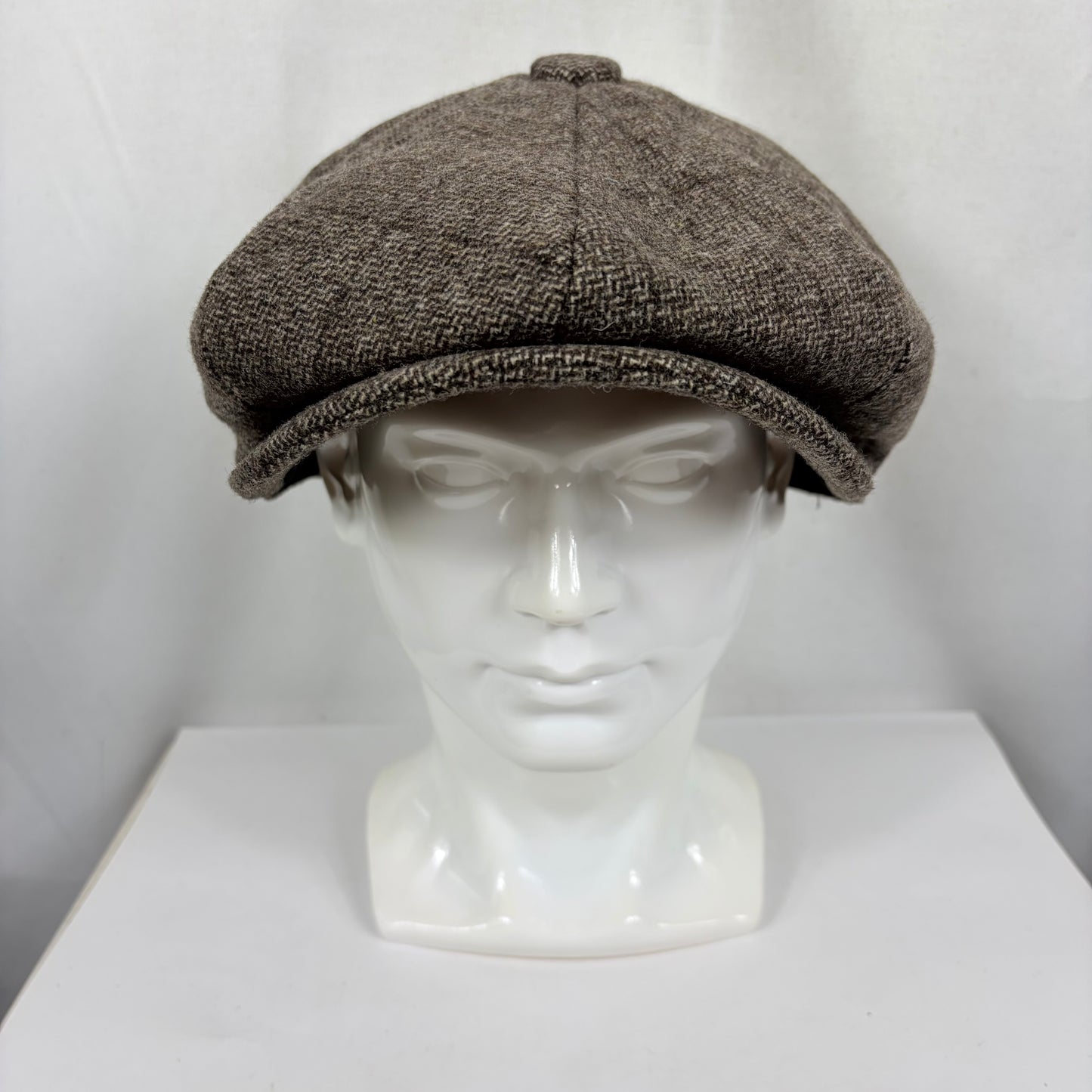 Coppola nuova inglese in lana a otto spicchi marrone chiaro in tweed - Light Brown Eight panel tweed baker boy cap size one - Shop In London