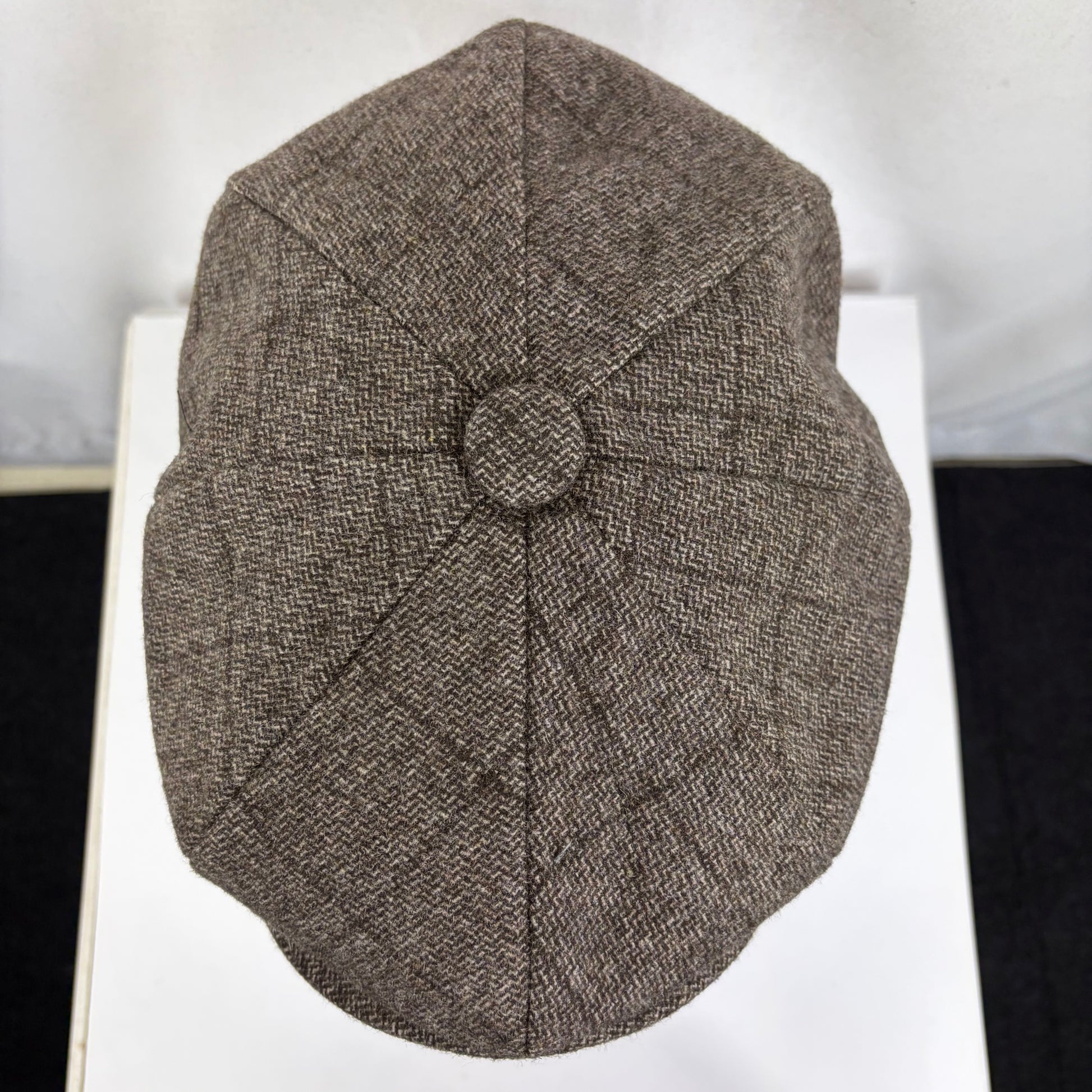 Coppola nuova inglese in lana a otto spicchi marrone chiaro in tweed - Light Brown Eight panel tweed baker boy cap size one - Shop In London