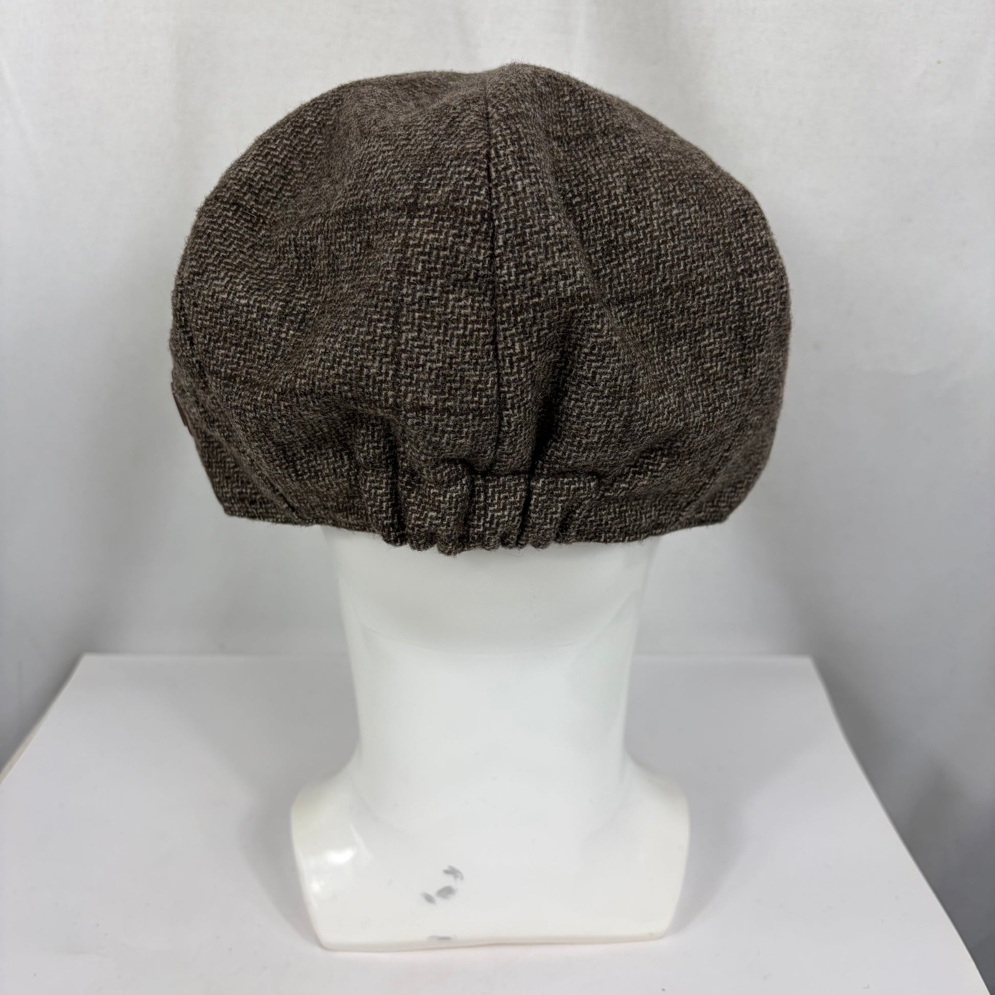 Coppola nuova inglese in lana a otto spicchi marrone chiaro in tweed - Light Brown Eight panel tweed baker boy cap size one - Shop In London