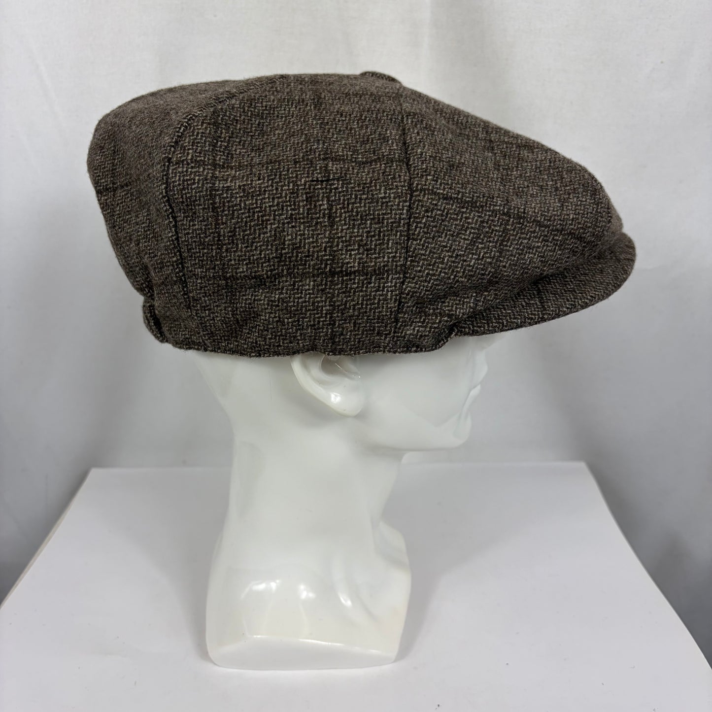 Coppola nuova inglese in lana a otto spicchi marrone chiaro in tweed - Light Brown Eight panel tweed baker boy cap size one - Shop In London
