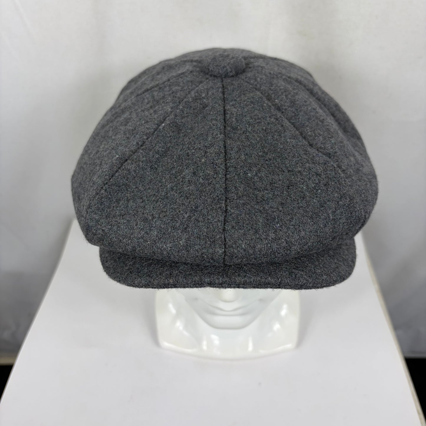 Coppola nuova inglese in lana a otto spicchi di colore grigio chiaro - Eight panel light grey baker boy cap size one
