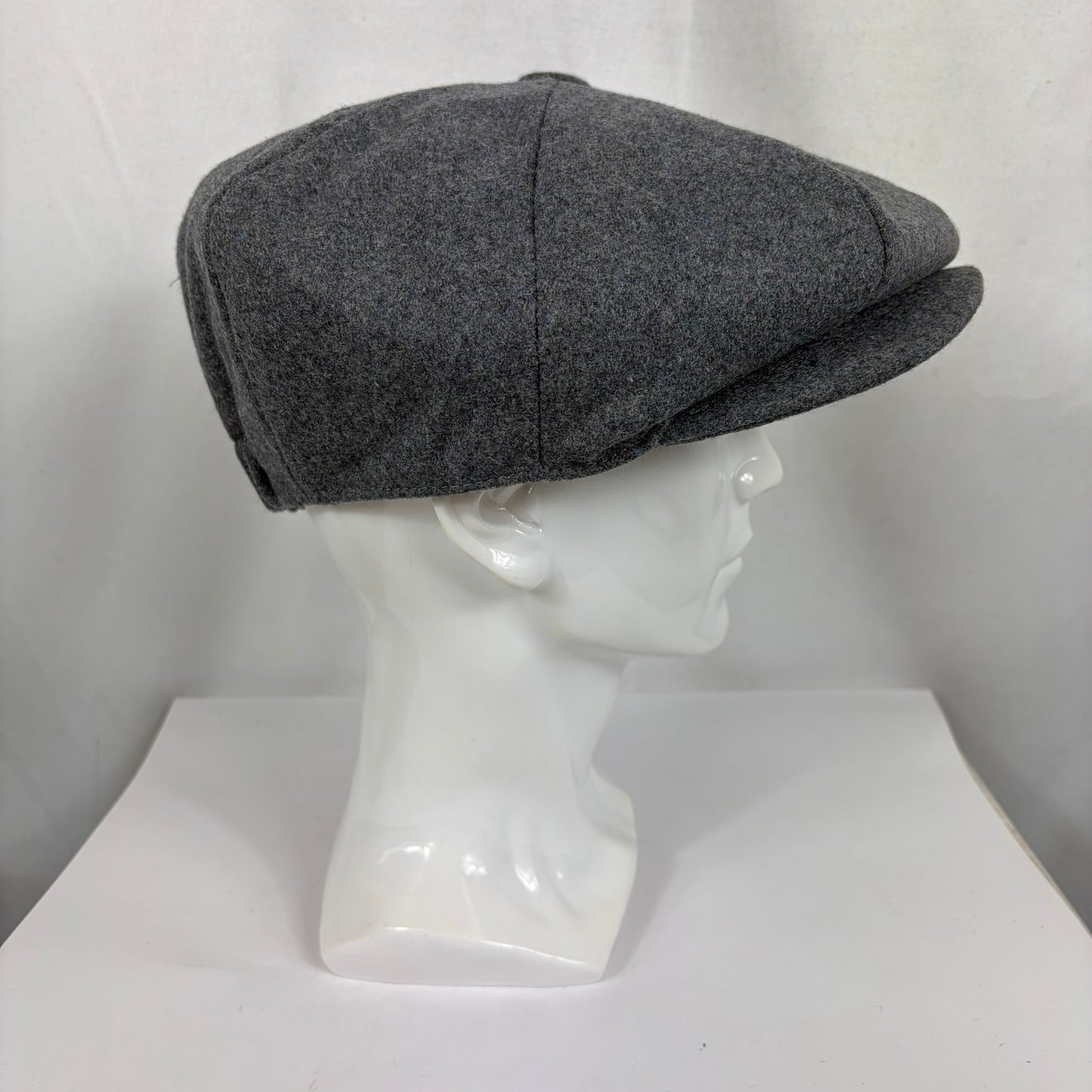 Coppola nuova inglese in lana a otto spicchi di colore grigio chiaro - Eight panel light grey baker boy cap size one