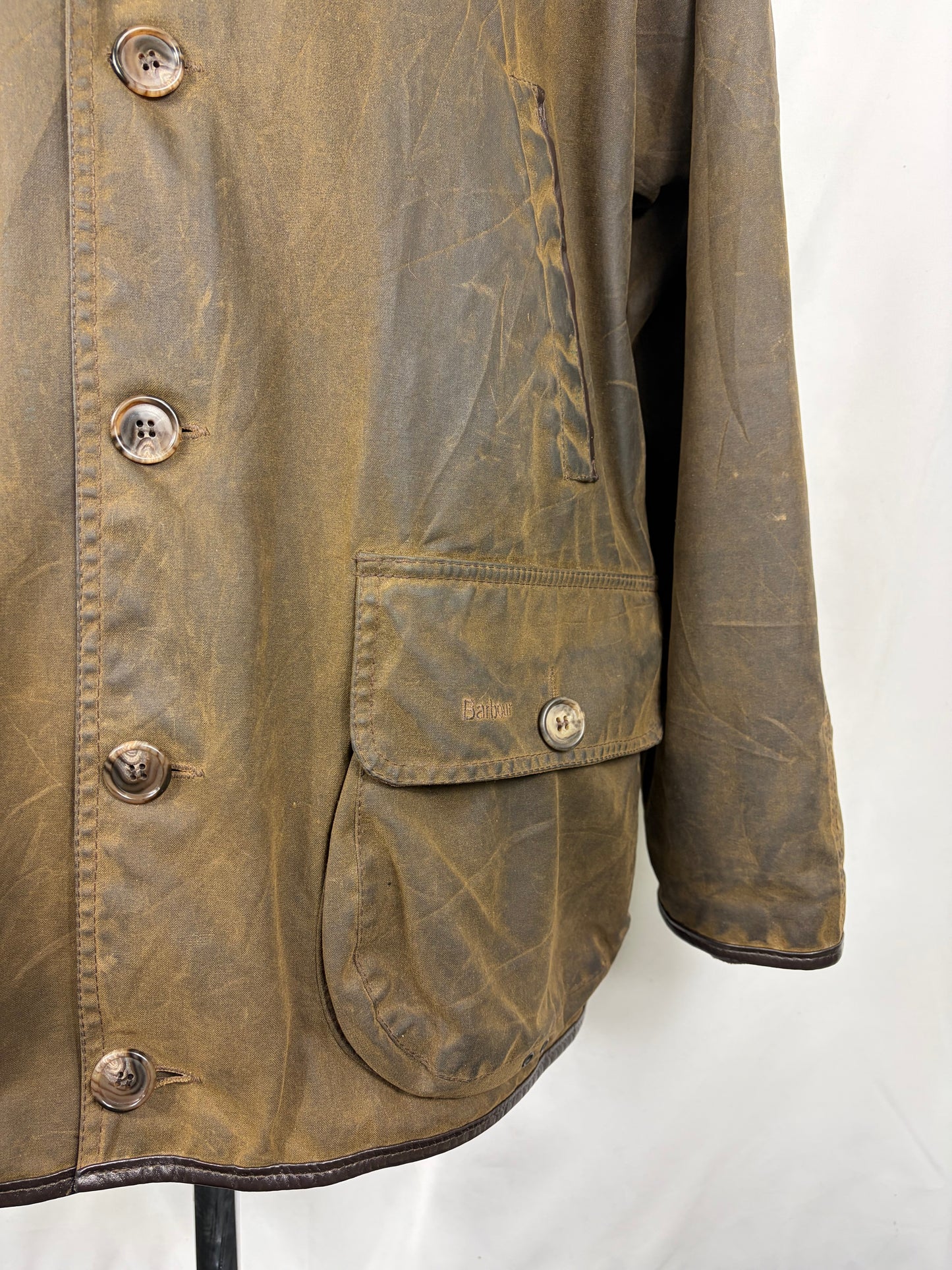 RARA Barbour Giacca Uomo Beauchamp verde C50/127 cm XXL- Olive Waxed Beauchamp coat size XXL - Shop In London