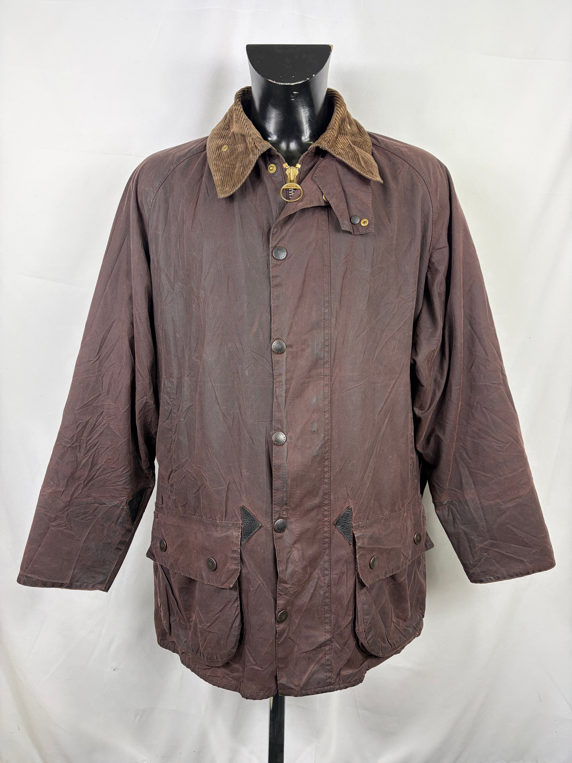 Barbour Giacca Beaufort vintage marrone C46/117cm - Brown Beaufort Waxed jacket size XL - Shop In London