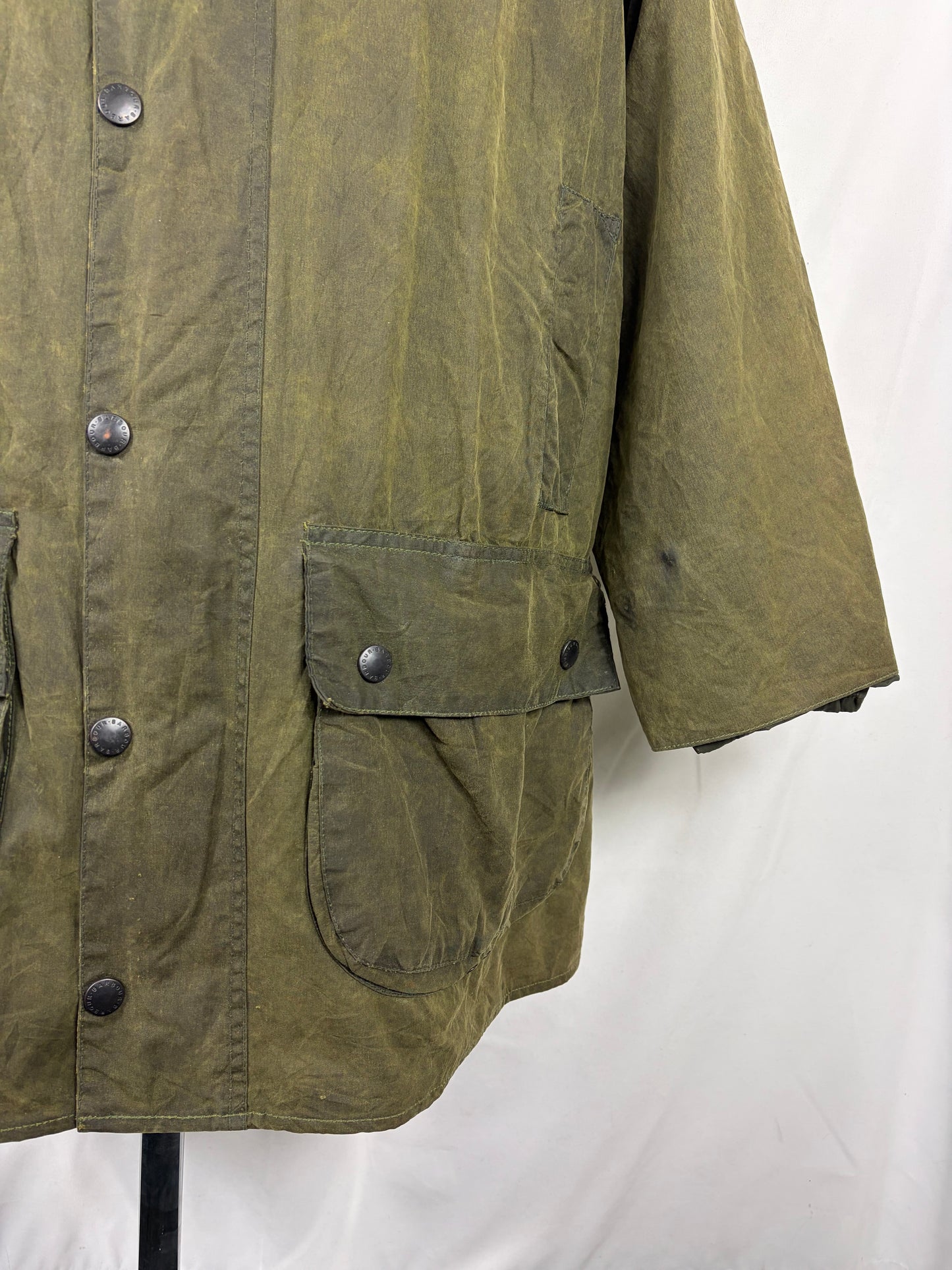 Barbour Gamefair Verde cerato C44/112 cm Man Vintage Green Wax Gamefair Jacket c44 L/XL - Shop In London