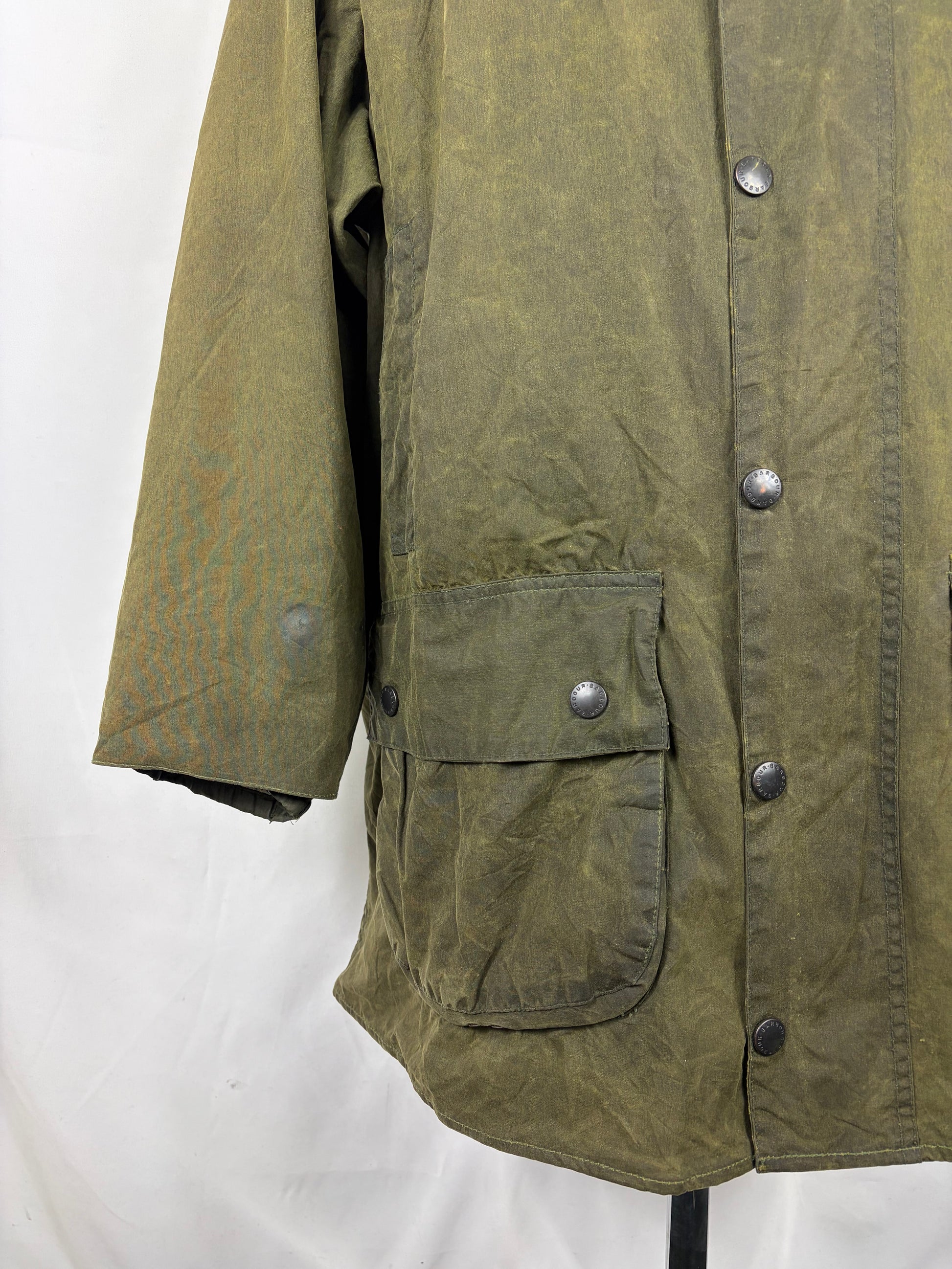 Barbour Gamefair Verde cerato C44/112 cm Man Vintage Green Wax Gamefair Jacket c44 L/XL - Shop In London