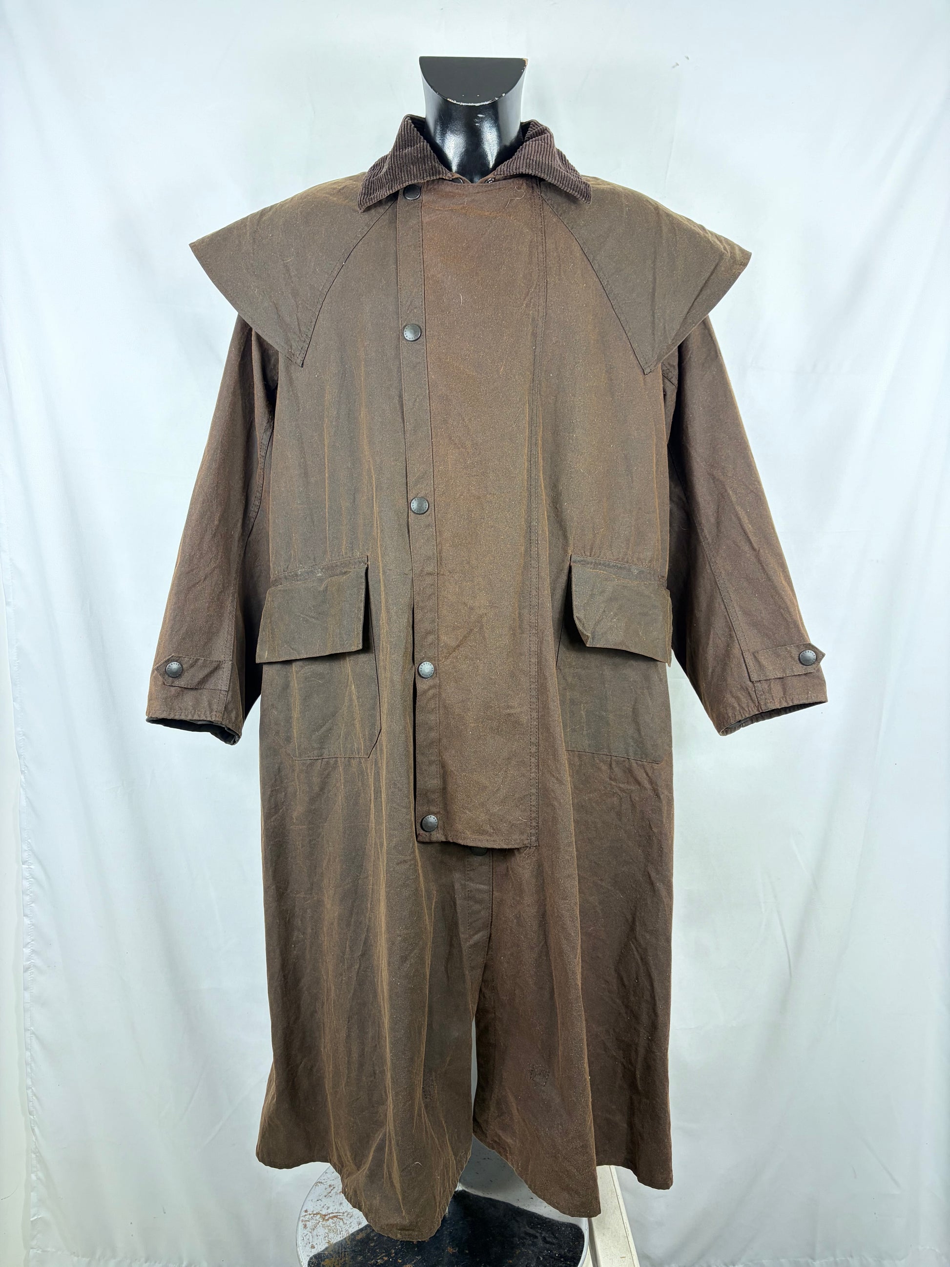 RARO Cappotto Barbour STOCKMAN marrone Medium Man Brown wax Long Coat Size M - Shop In London