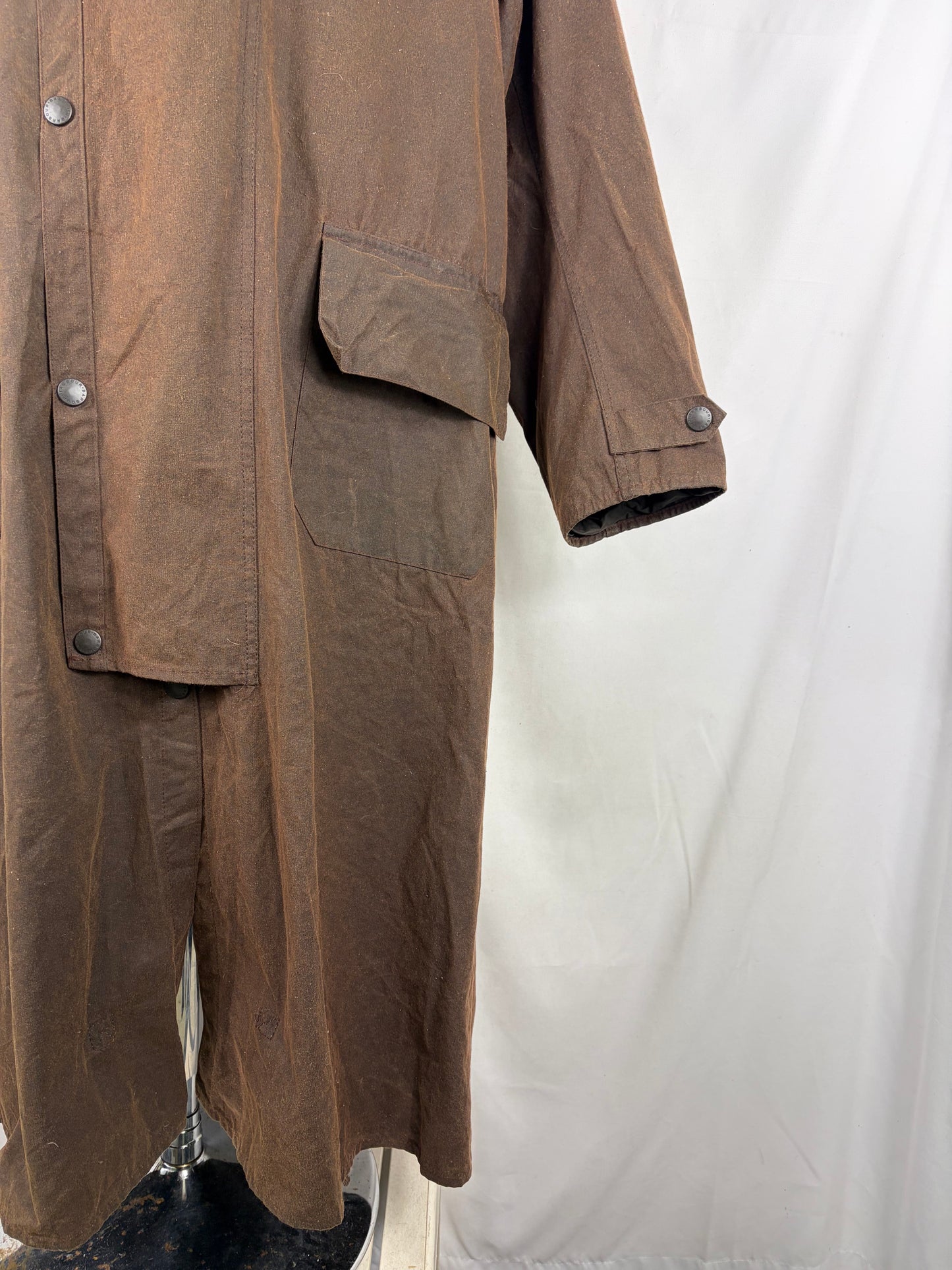 RARO Cappotto Barbour STOCKMAN marrone Medium Man Brown wax Long Coat Size M - Shop In London