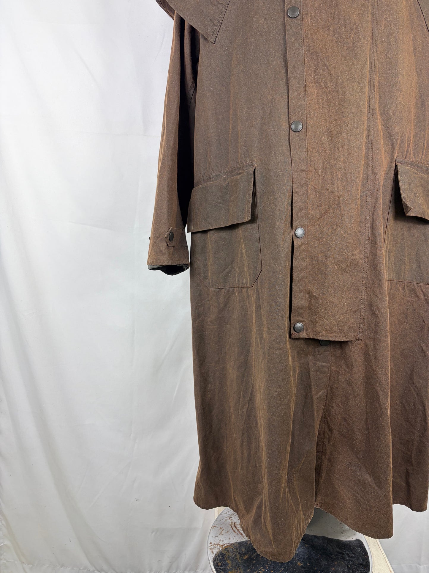 RARO Cappotto Barbour STOCKMAN marrone Medium Man Brown wax Long Coat Size M - Shop In London