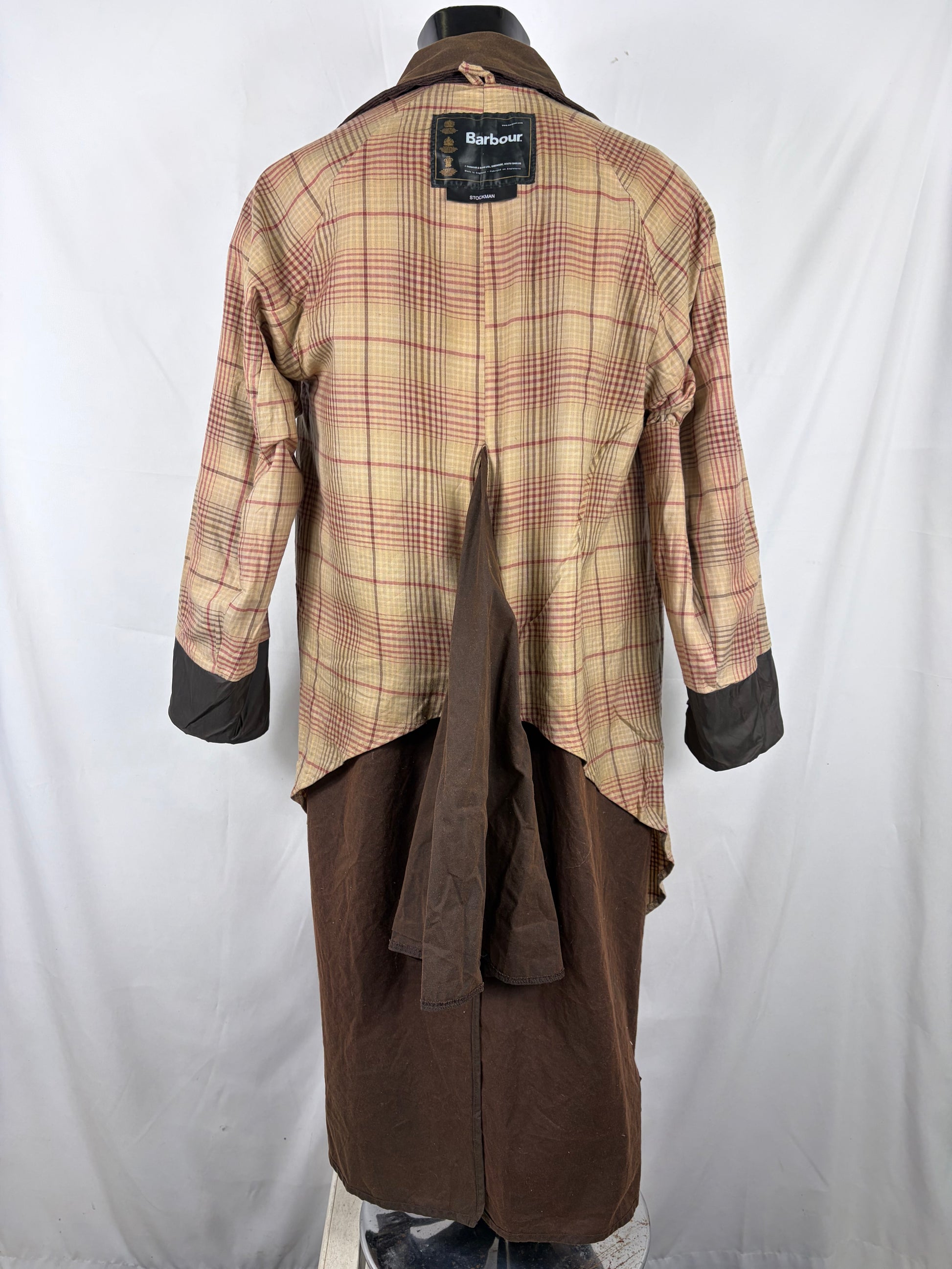 RARO Cappotto Barbour STOCKMAN marrone Medium Man Brown wax Long Coat Size M - Shop In London