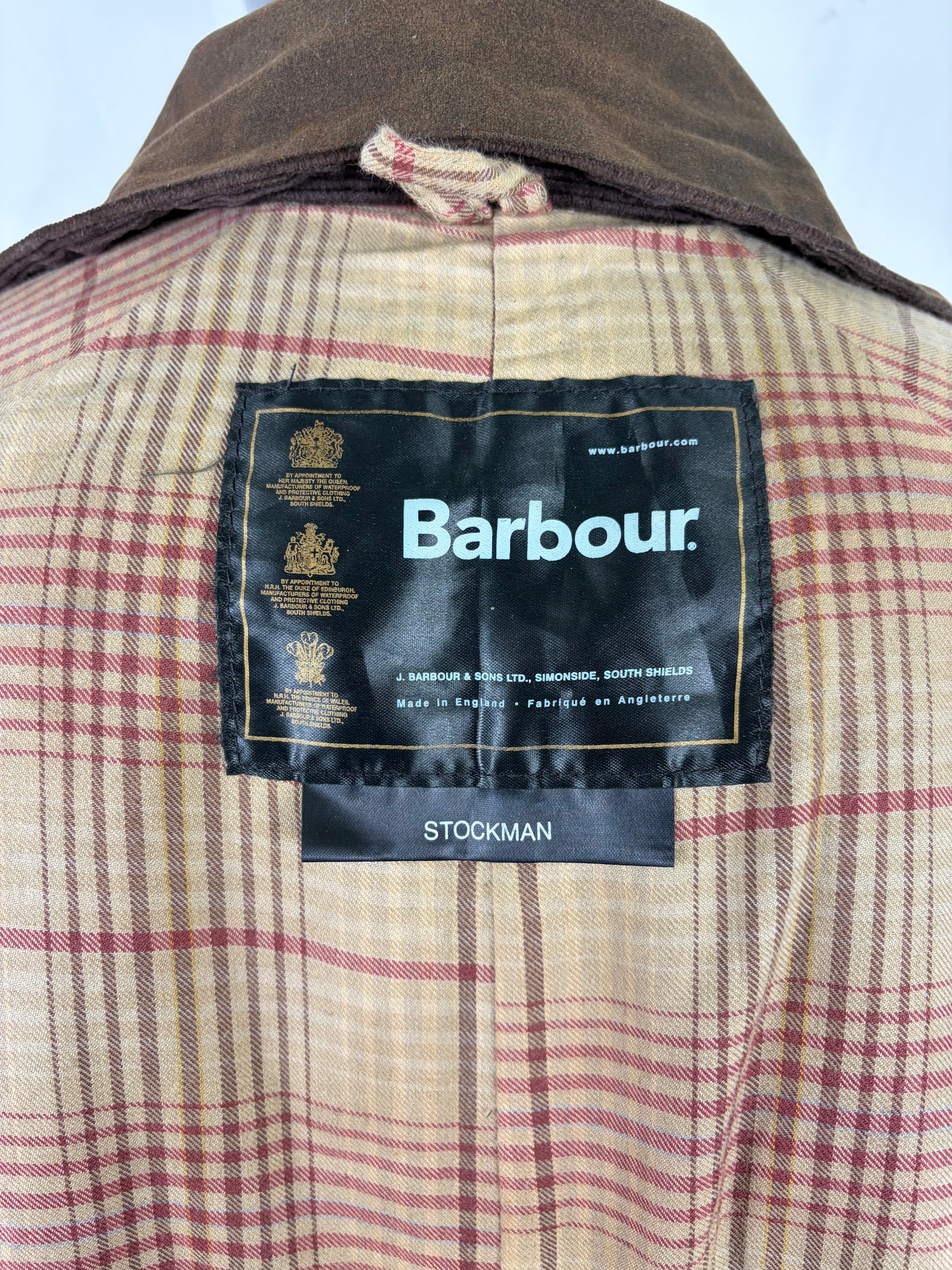 RARO Cappotto Barbour STOCKMAN marrone Medium Man Brown wax Long Coat Size M - Shop In London