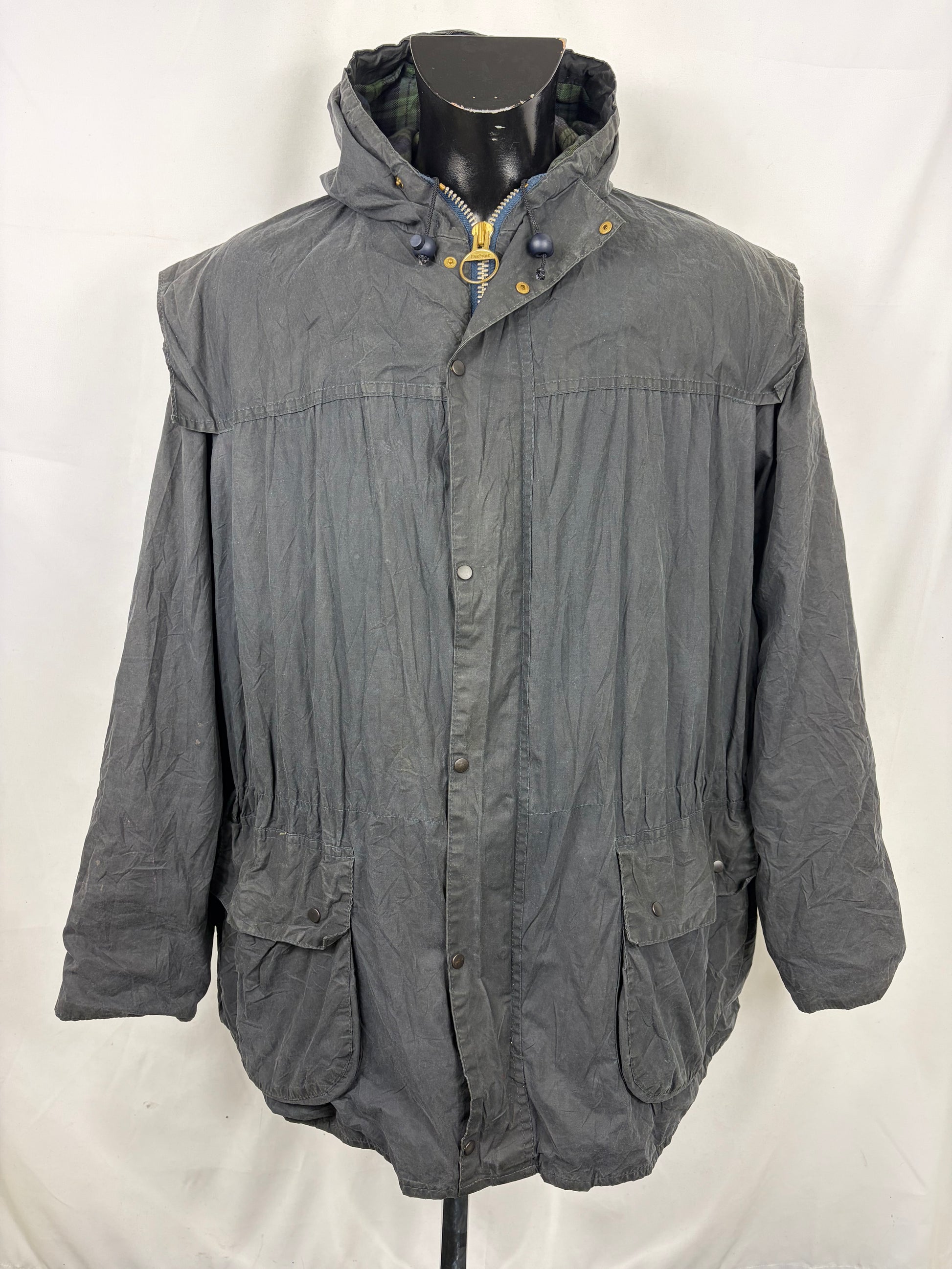 Barbour Classic Durham blu con cappuccio C50/127 cm Navy Hooded waxed durham Size XXL - Shop In London