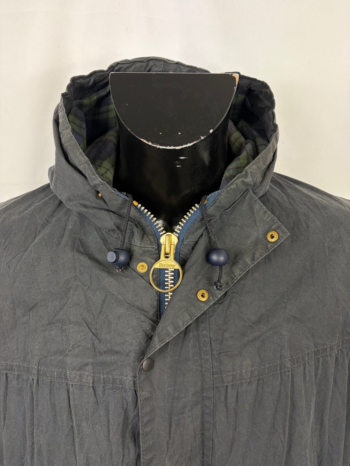 Barbour Classic Durham blu con cappuccio C50/127 cm Navy Hooded waxed durham Size XXL - Shop In London