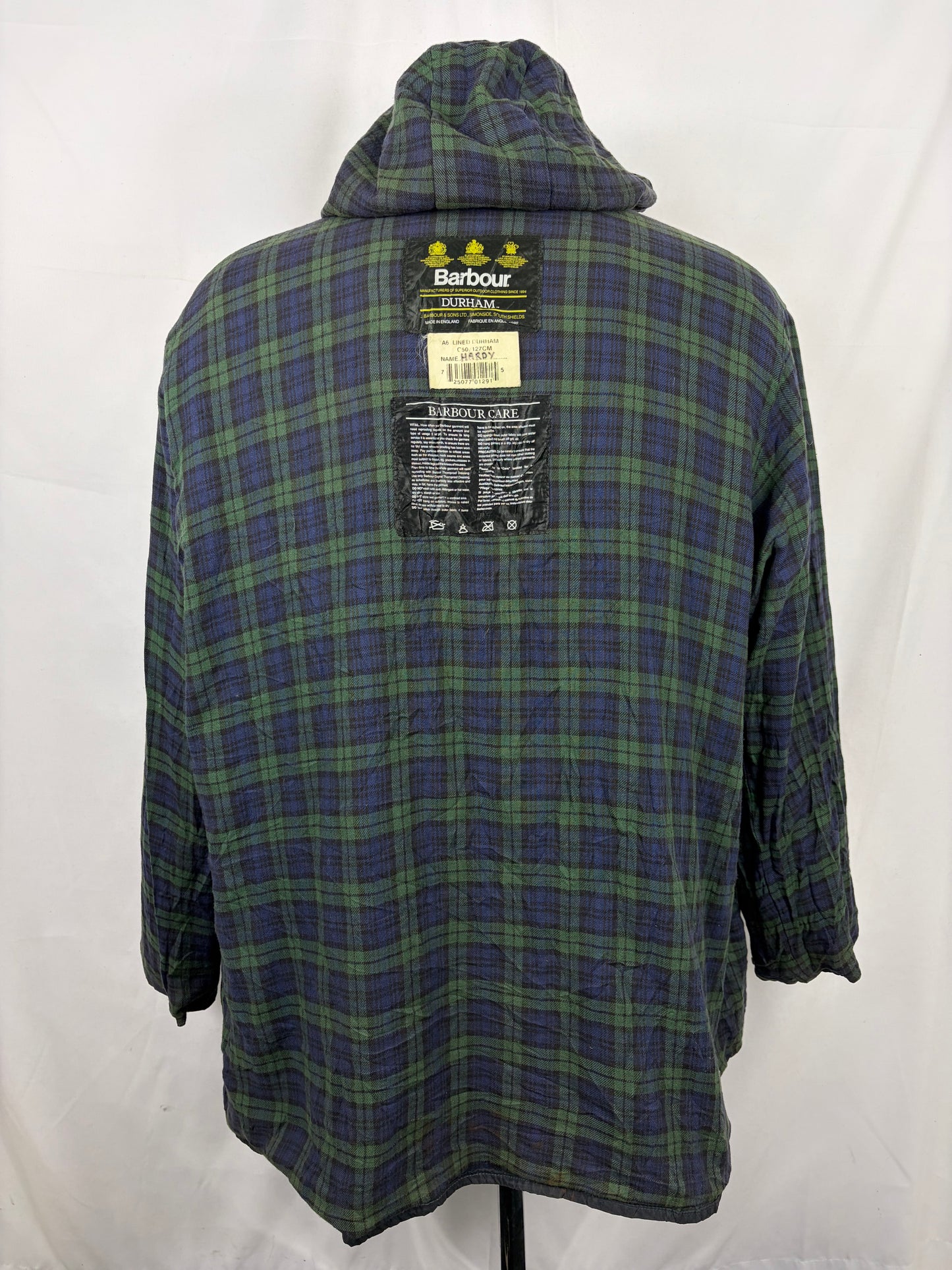 Barbour Classic Durham blu con cappuccio C50/127 cm Navy Hooded waxed durham Size XXL - Shop In London