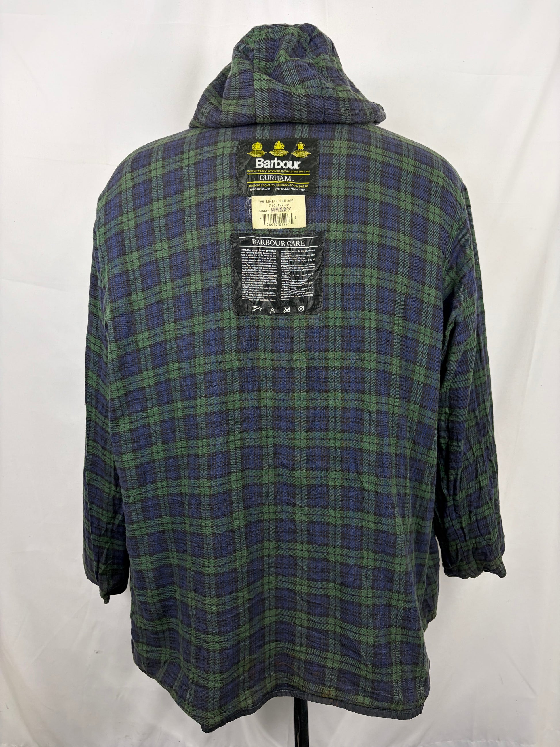 Barbour Classic Durham blu con cappuccio C50/127 cm Navy Hooded waxed durham Size XXL - Shop In London