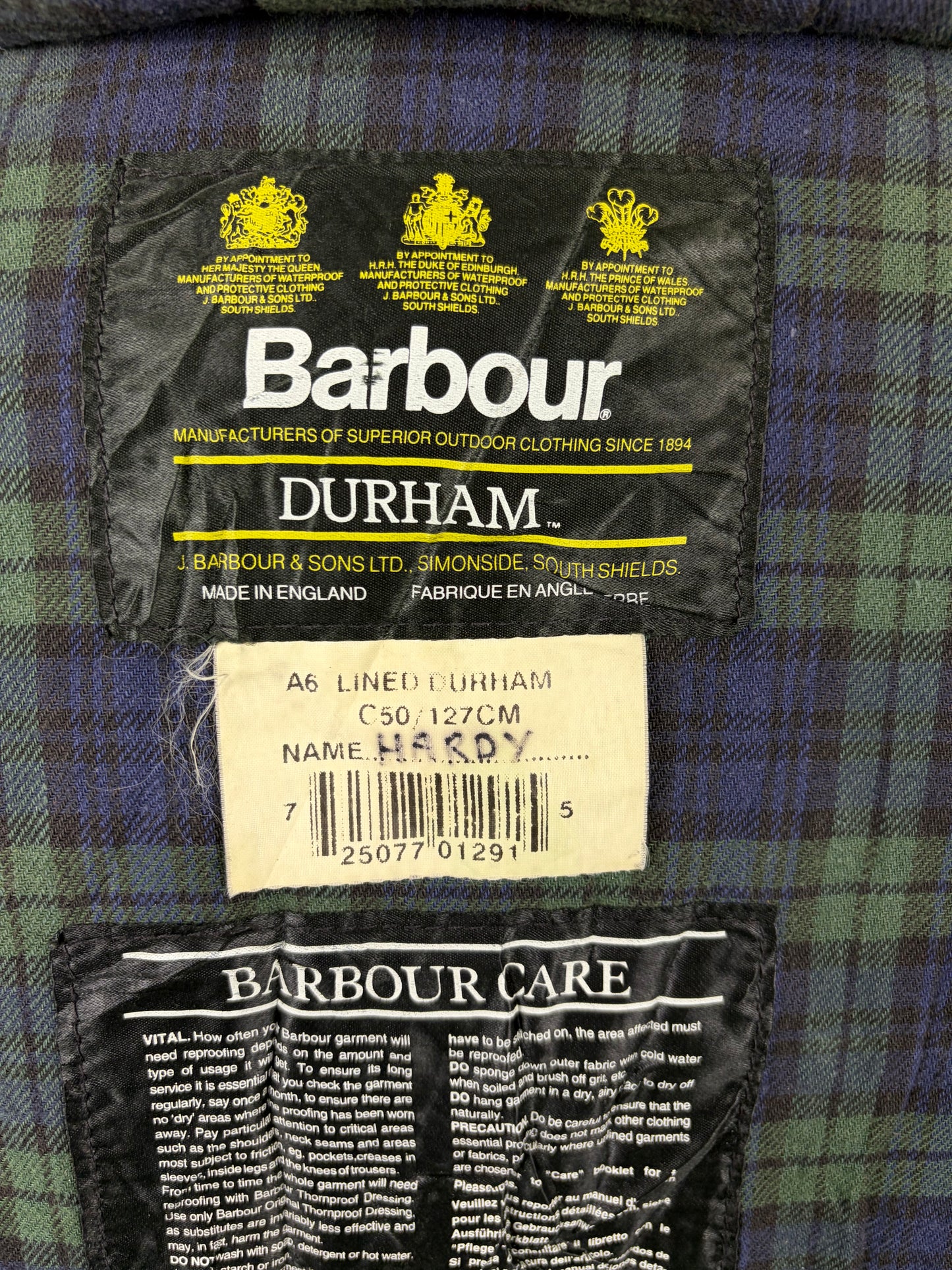 Barbour Classic Durham blu con cappuccio C50/127 cm Navy Hooded waxed durham Size XXL - Shop In London