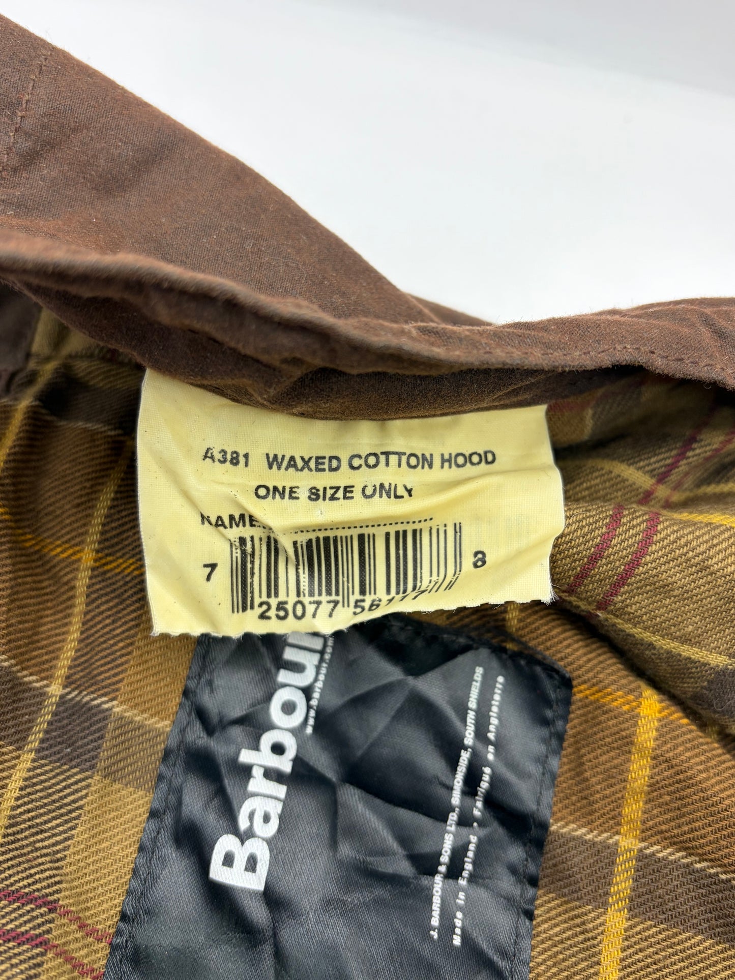 Cappuccio Barbour marrone recente A381  - Brown Waxed hood One size - Shop In London