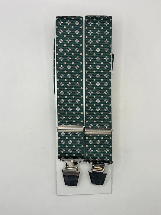 Bretelle da uomo con clip verde a fantasia - Shop In London
