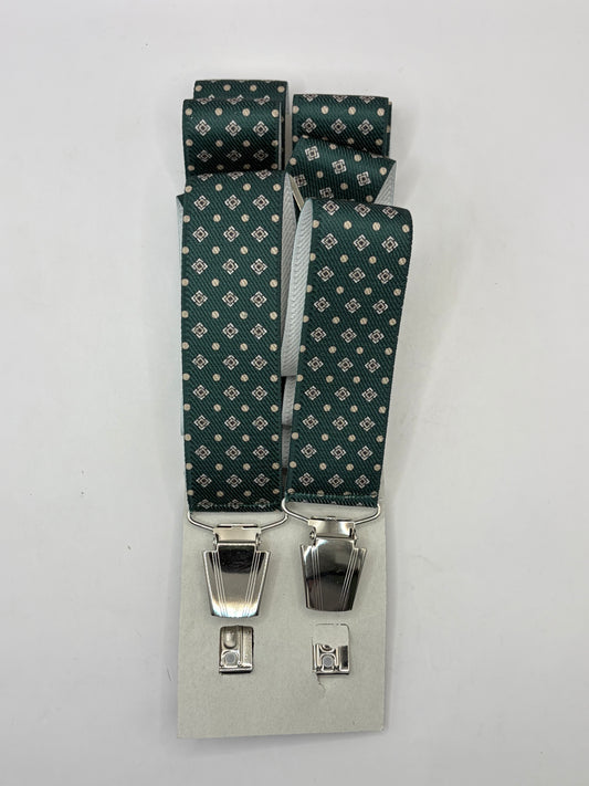 Bretelle da uomo con clip verde a fantasia - Shop In London