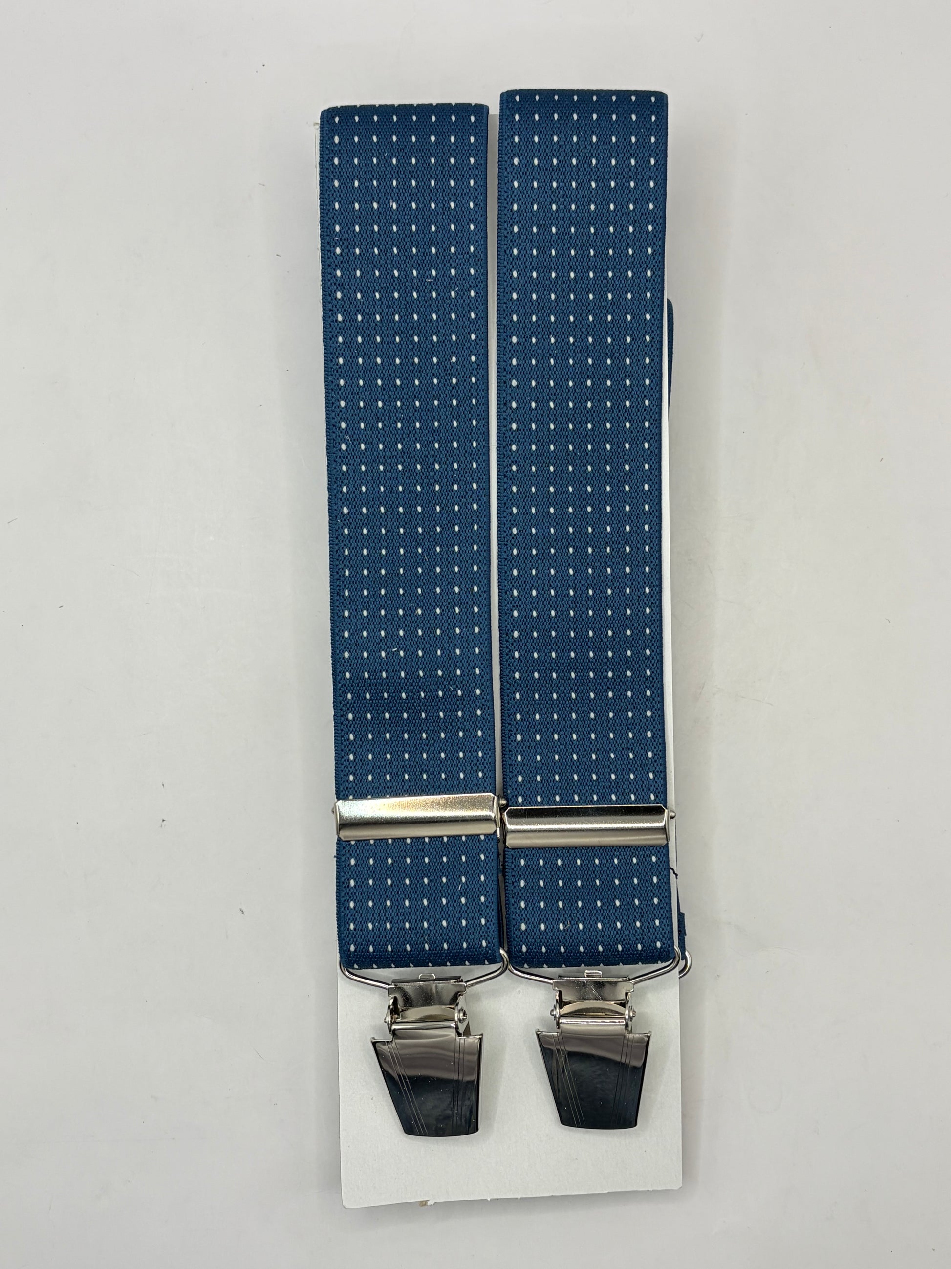 Bretelle da uomo con clip blu con puntini - Shop In London
