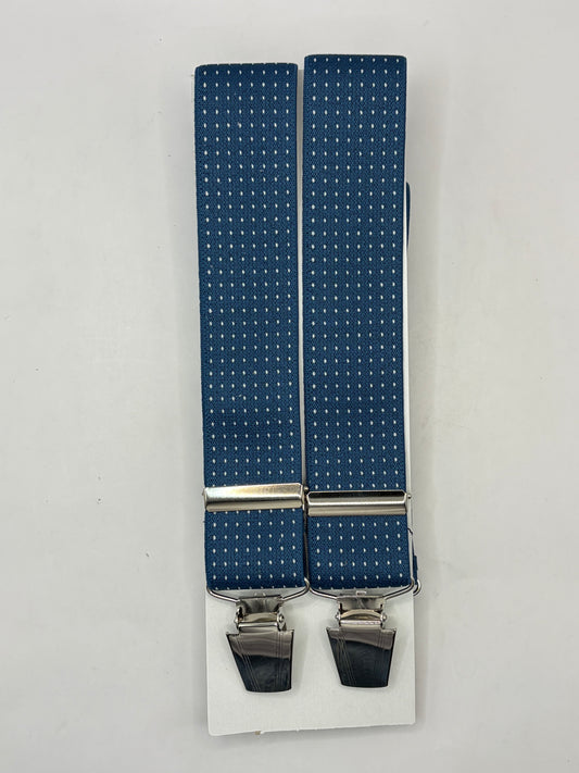 Bretelle da uomo con clip blu con puntini - Shop In London
