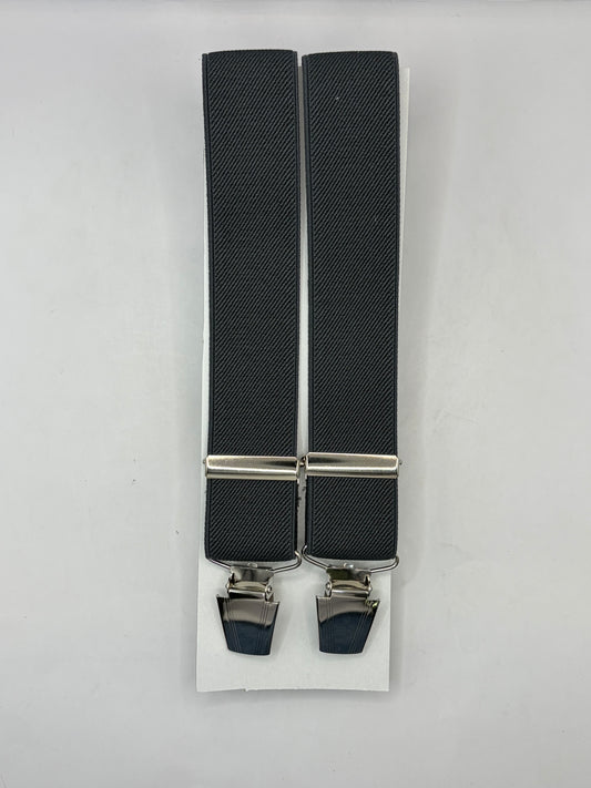 Bretelle da uomo a clip grigio scuro tinta unita - Shop In London