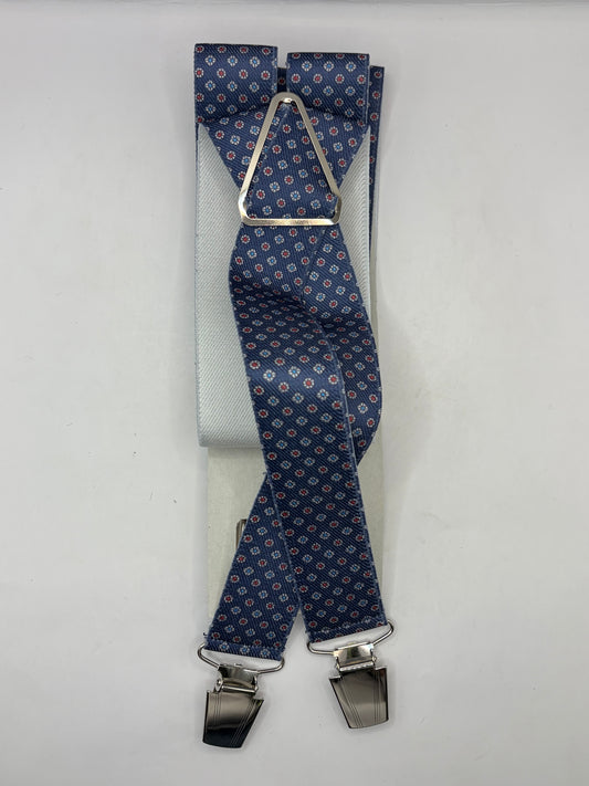 Bretelle da uomo con clip blu a fantasia - Shop In London