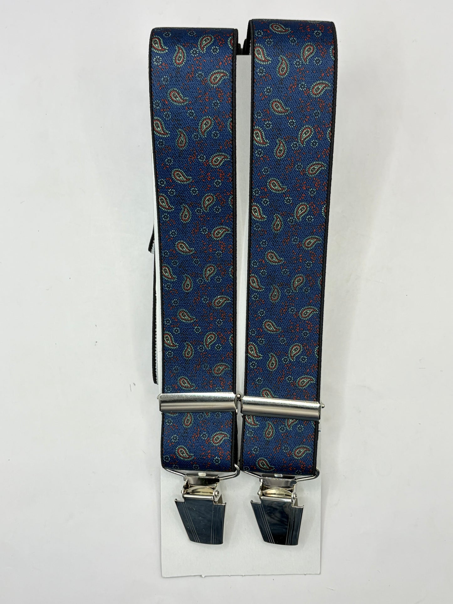 Bretelle da uomo con clip blu a fantasia - Shop In London