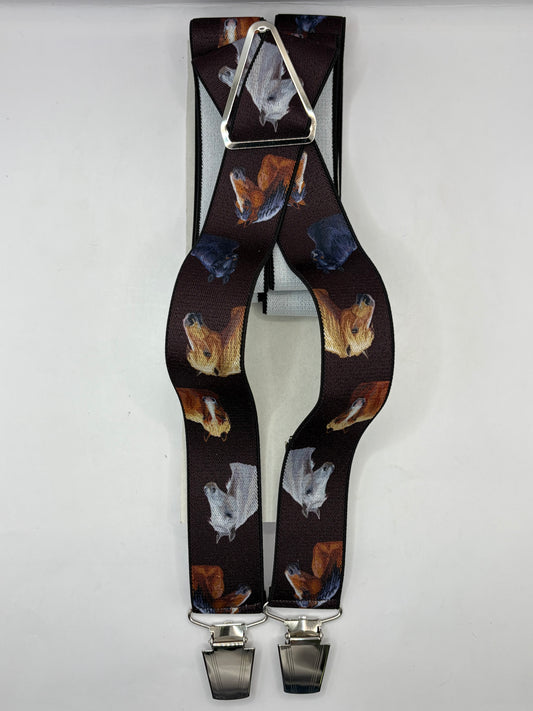 Bretelle da uomo con clip fantasia con cavalli - Shop In London