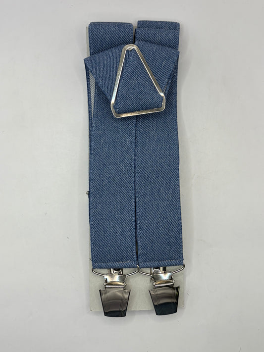 Bretelle da uomo colore denim chiaro con clip - Shop In London